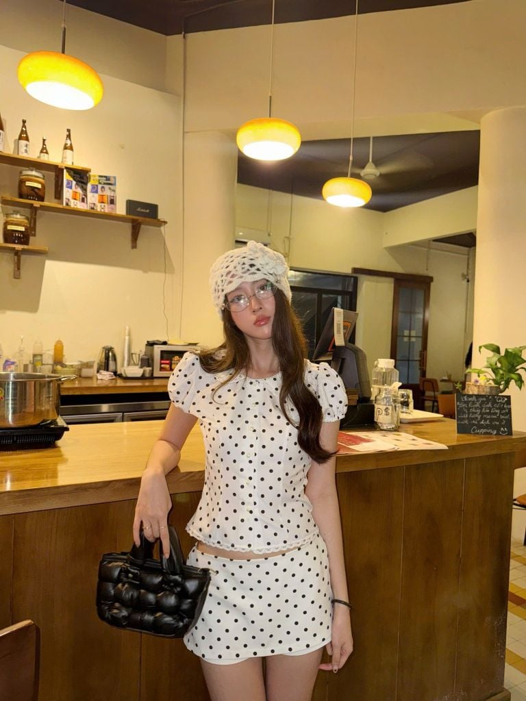  Áo sơ mi ngắn chấm bi tay phồng POLKA - KILL SYSTEM 