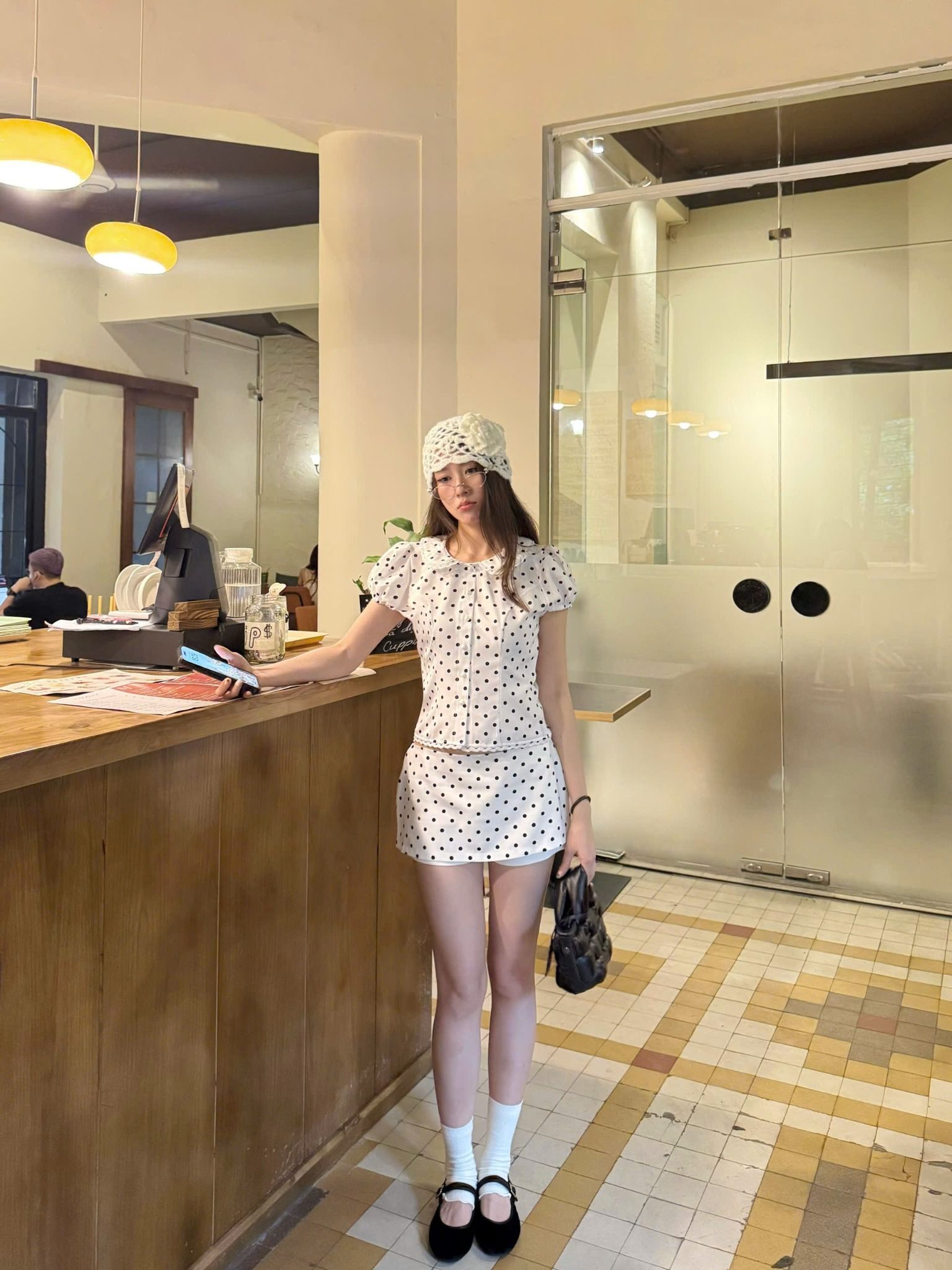  Áo sơ mi ngắn chấm bi tay phồng POLKA - KILL SYSTEM 