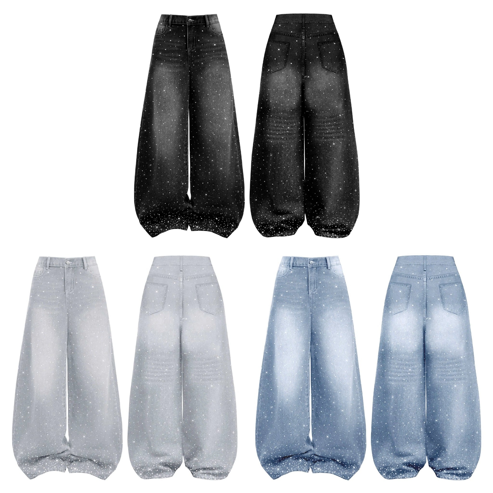  Quần jeans đính đá lấp lánh 2 mặt YIYI - KILL SYSTEM 