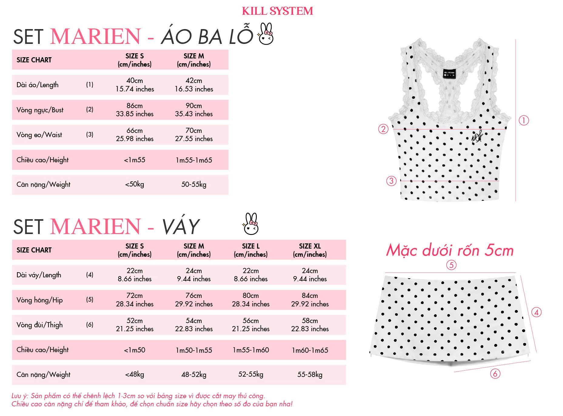  Áo ba lỗ phối ren chấm bi MARIEN -KILLSYSTEM 