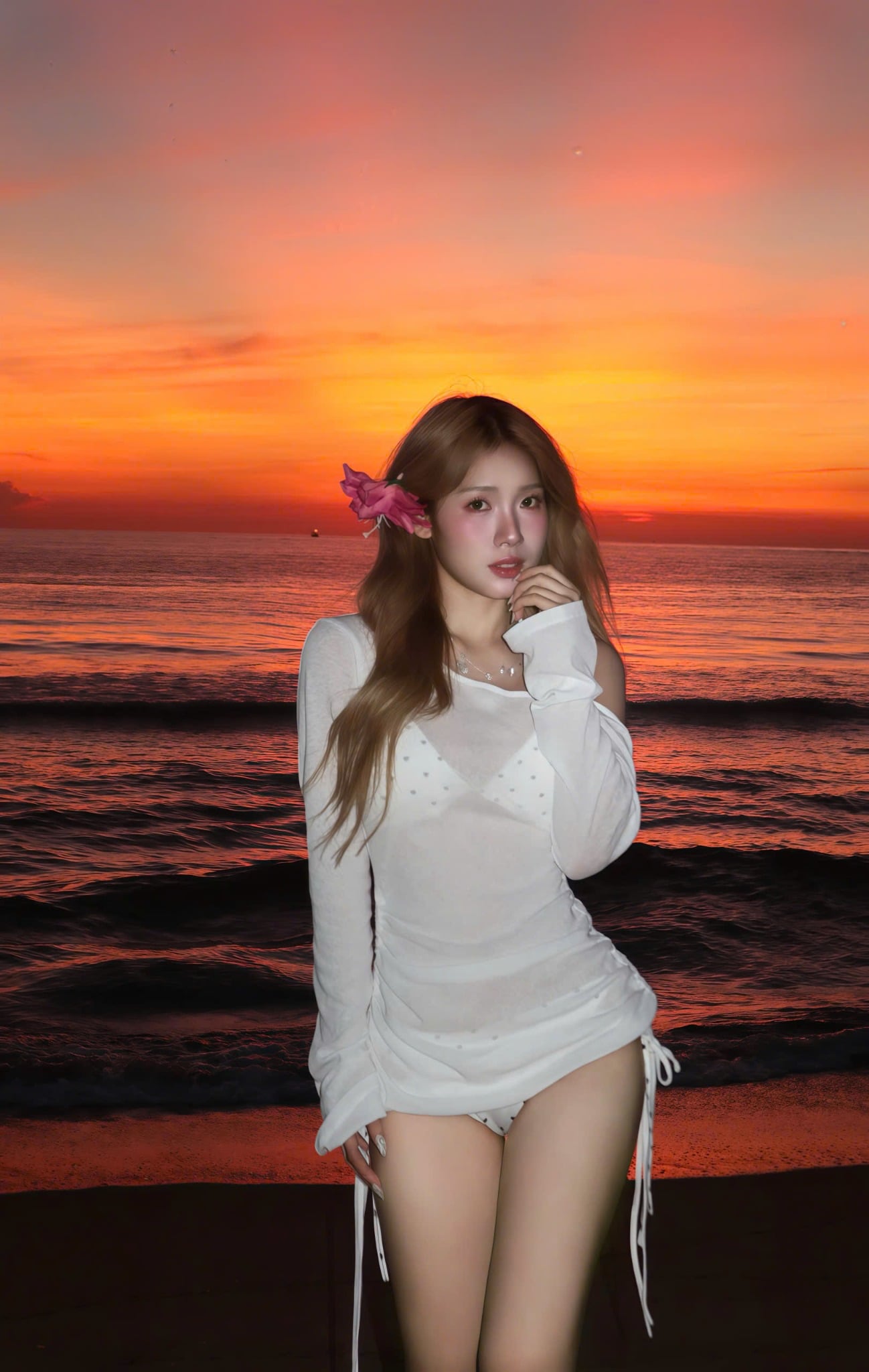  Áo xuyên thấu tay dài dây rút RUBY - KILLSYSTEM 