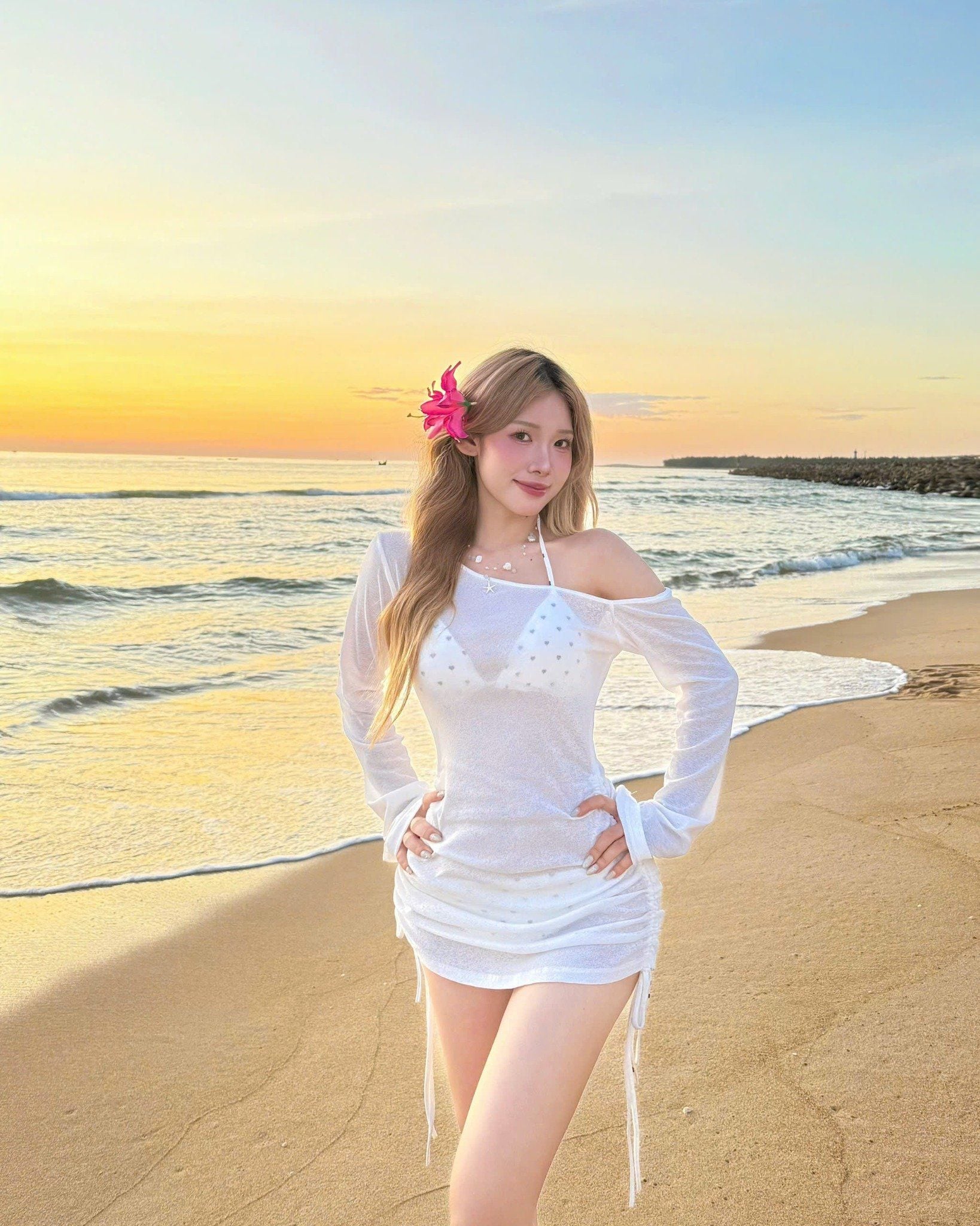  Áo xuyên thấu tay dài dây rút RUBY - KILLSYSTEM 