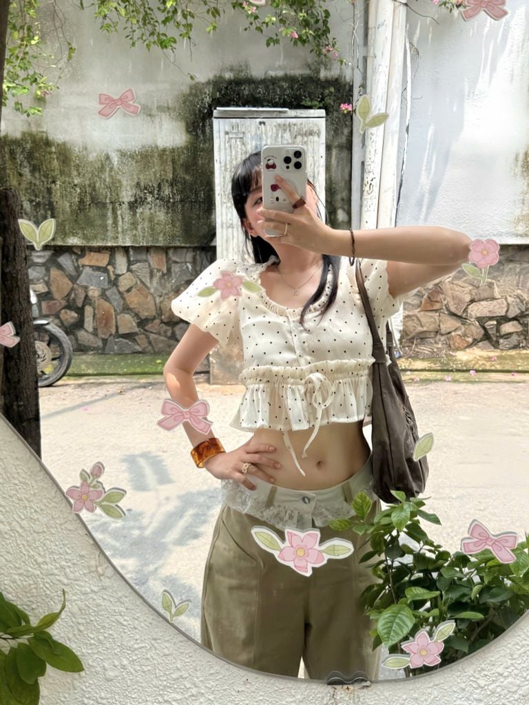  Áo babydoll 2 tầng layer bèo bo chun eo HYOMIN 