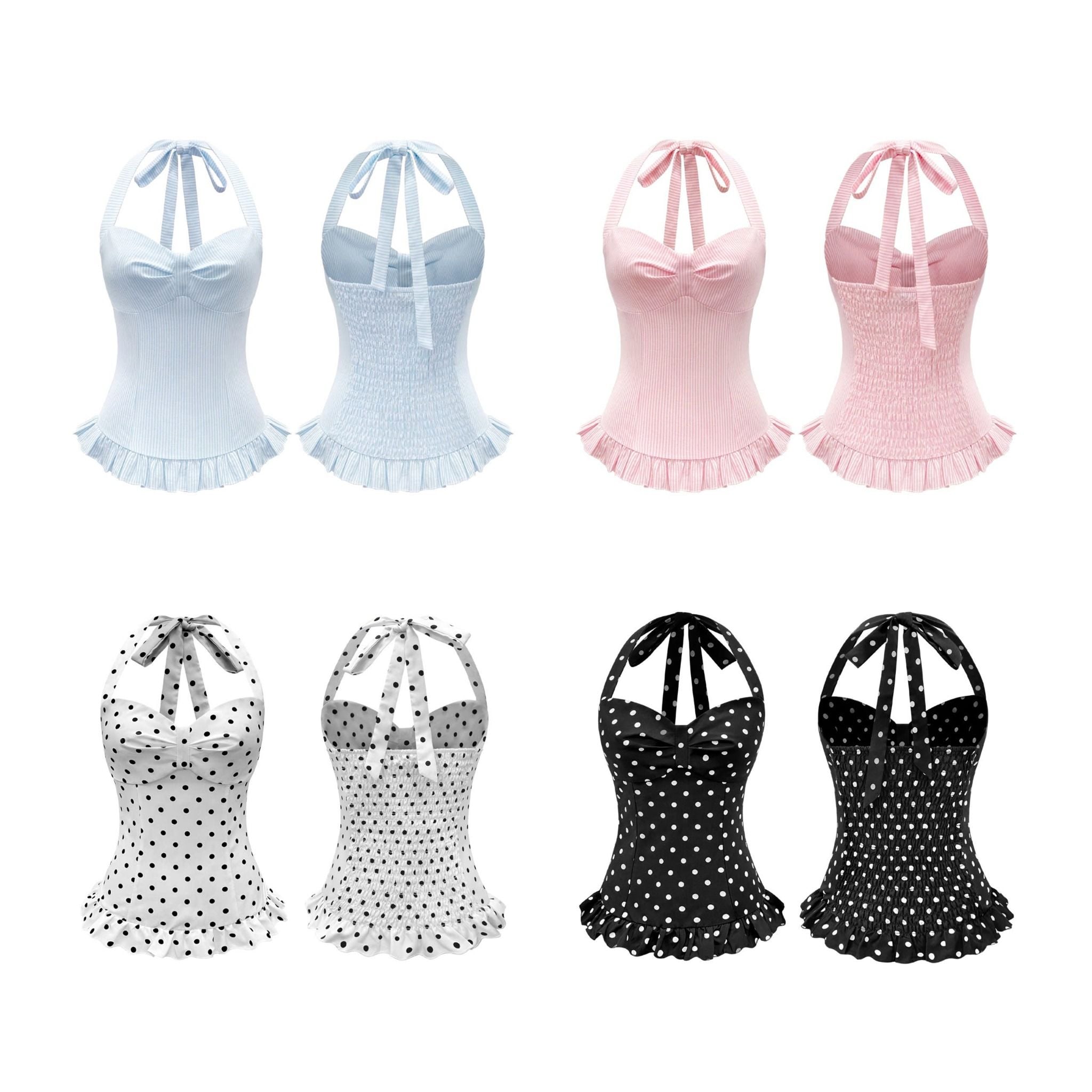  Áo yếm chấm bi cột dây TRISTAN - KILLSYSTEM 