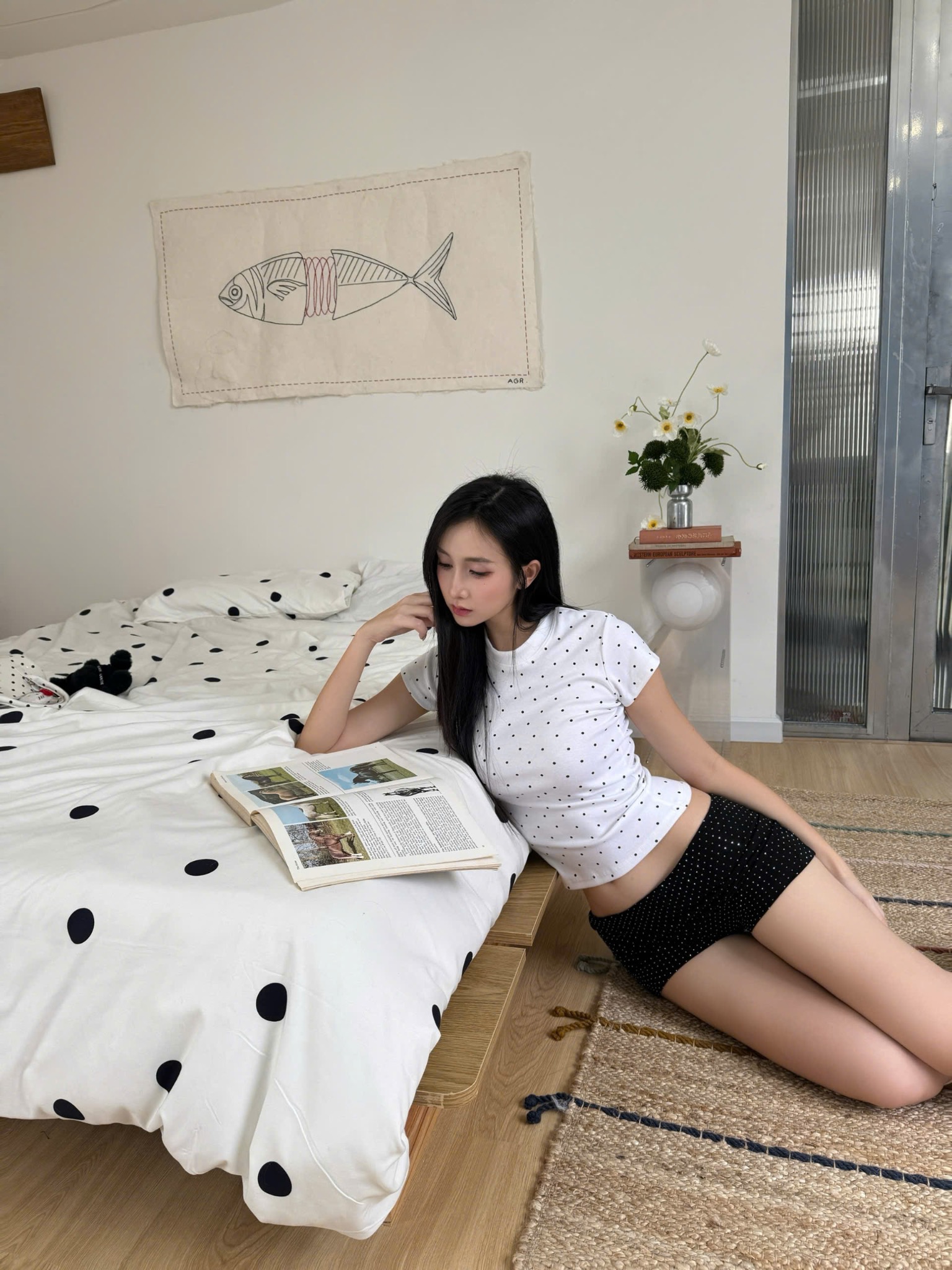  Áo baby tee chấm bi form body siêu tôn dáng, chất thun cotton thoáng mát IU - KILLSYSTEM 