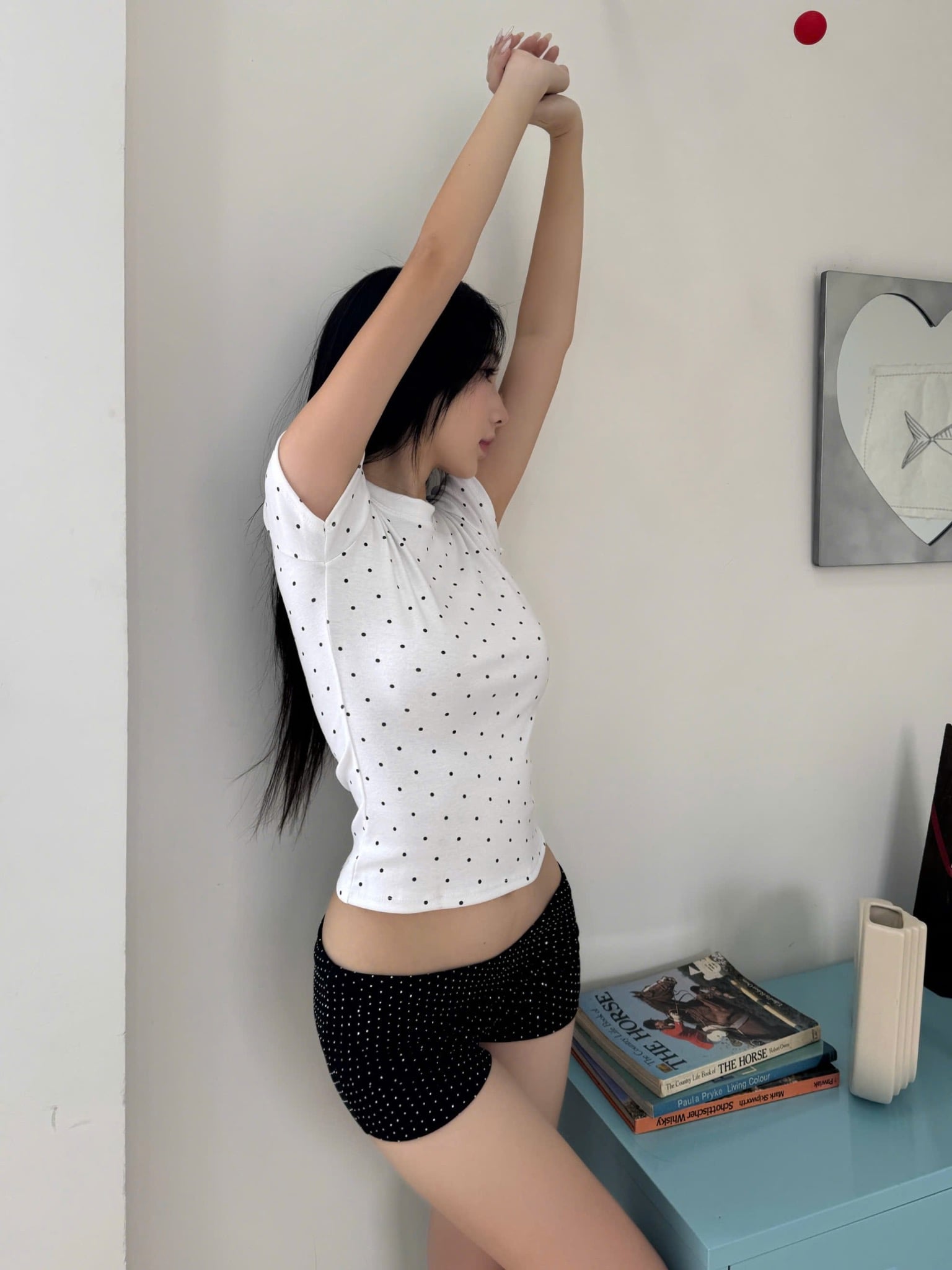  Áo baby tee chấm bi form body siêu tôn dáng, chất thun cotton thoáng mát IU - KILLSYSTEM 