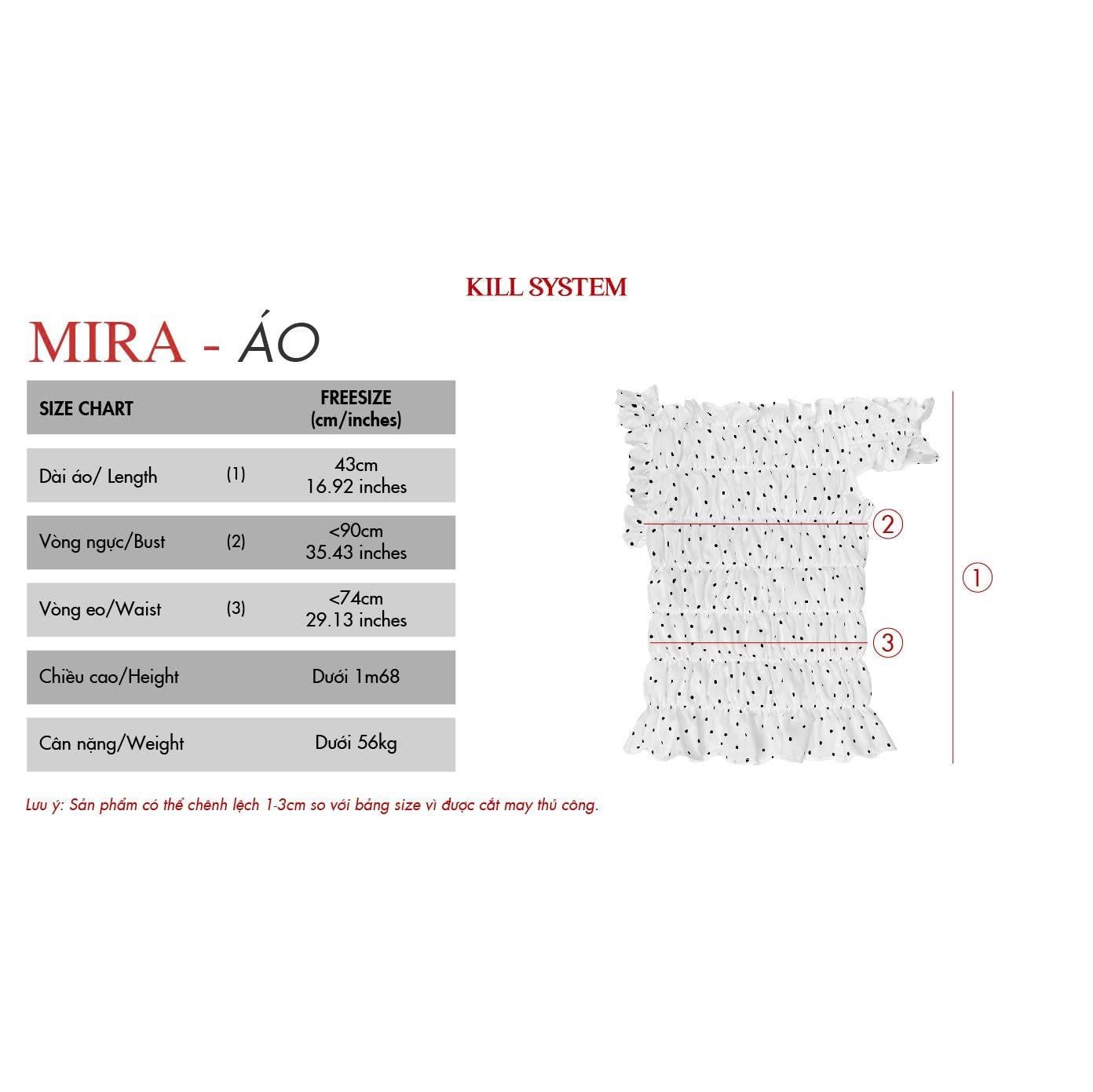  Áo nhúng chấm bi trễ vai tôn dáng MIRA - KILL SYSTEM 