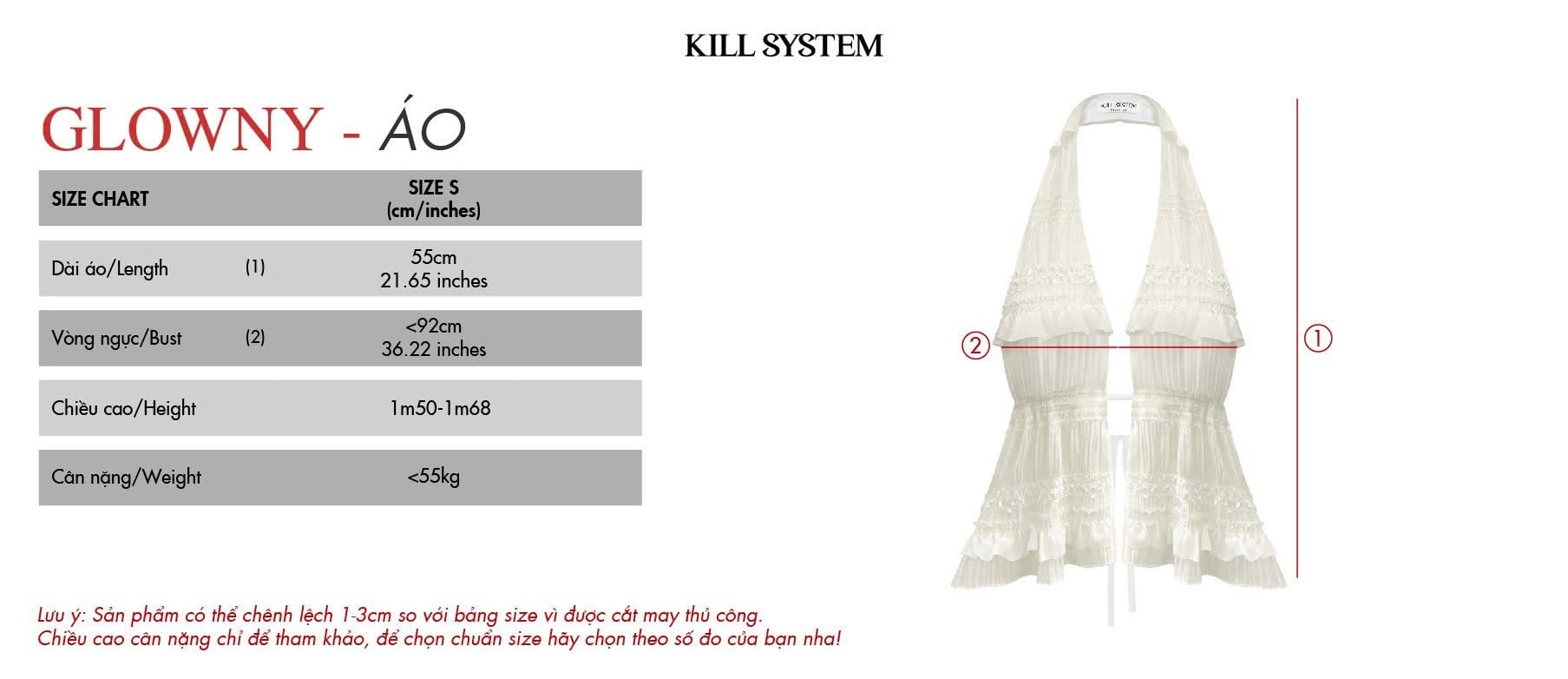  Áo cổ yếm hở lưng voan nhúng GLOWNY - KILL SYSTEM 