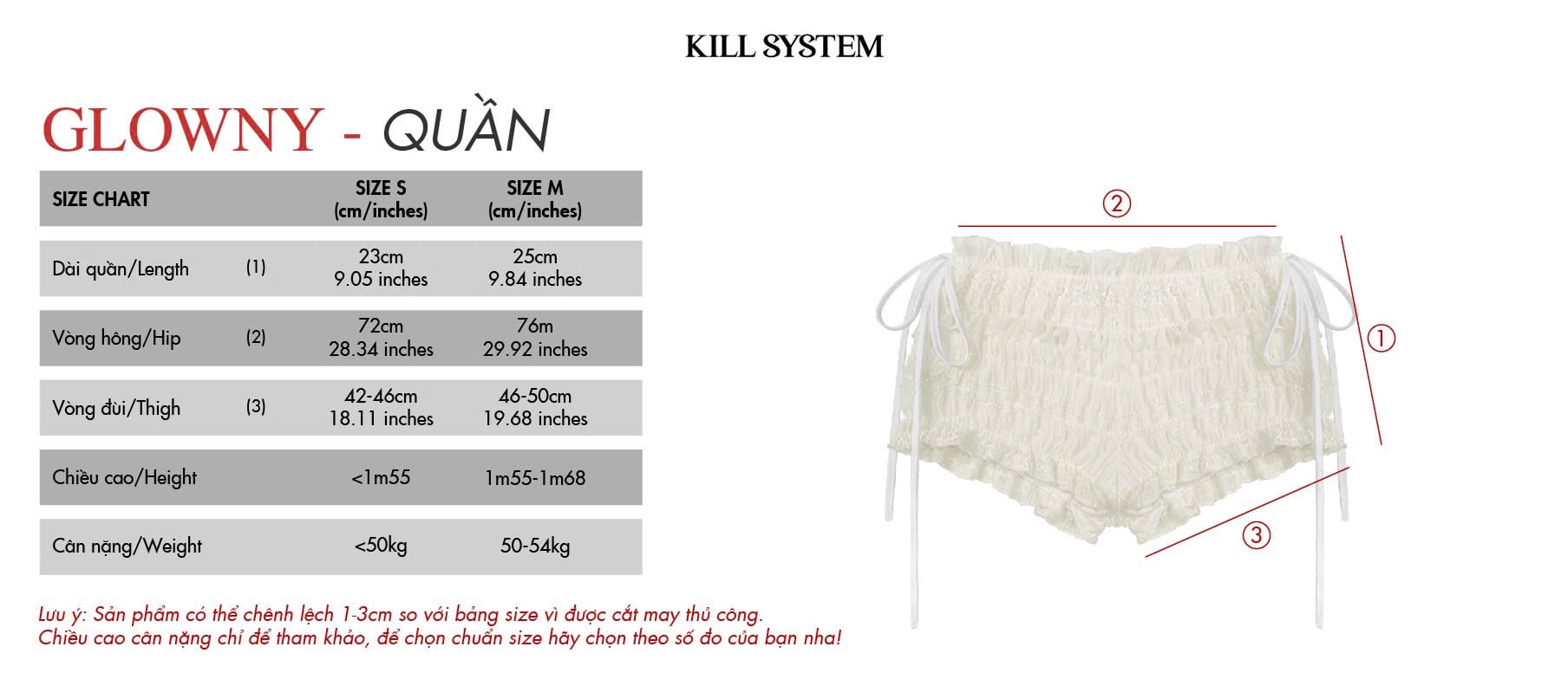  Quần short cột nơ tôn dáng GLOWNY - KILL SYSTEM 