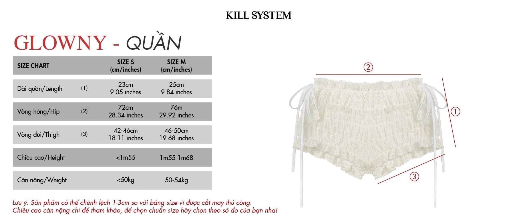 Quần short cột nơ tôn dáng GLOWNY - KILL SYSTEM 