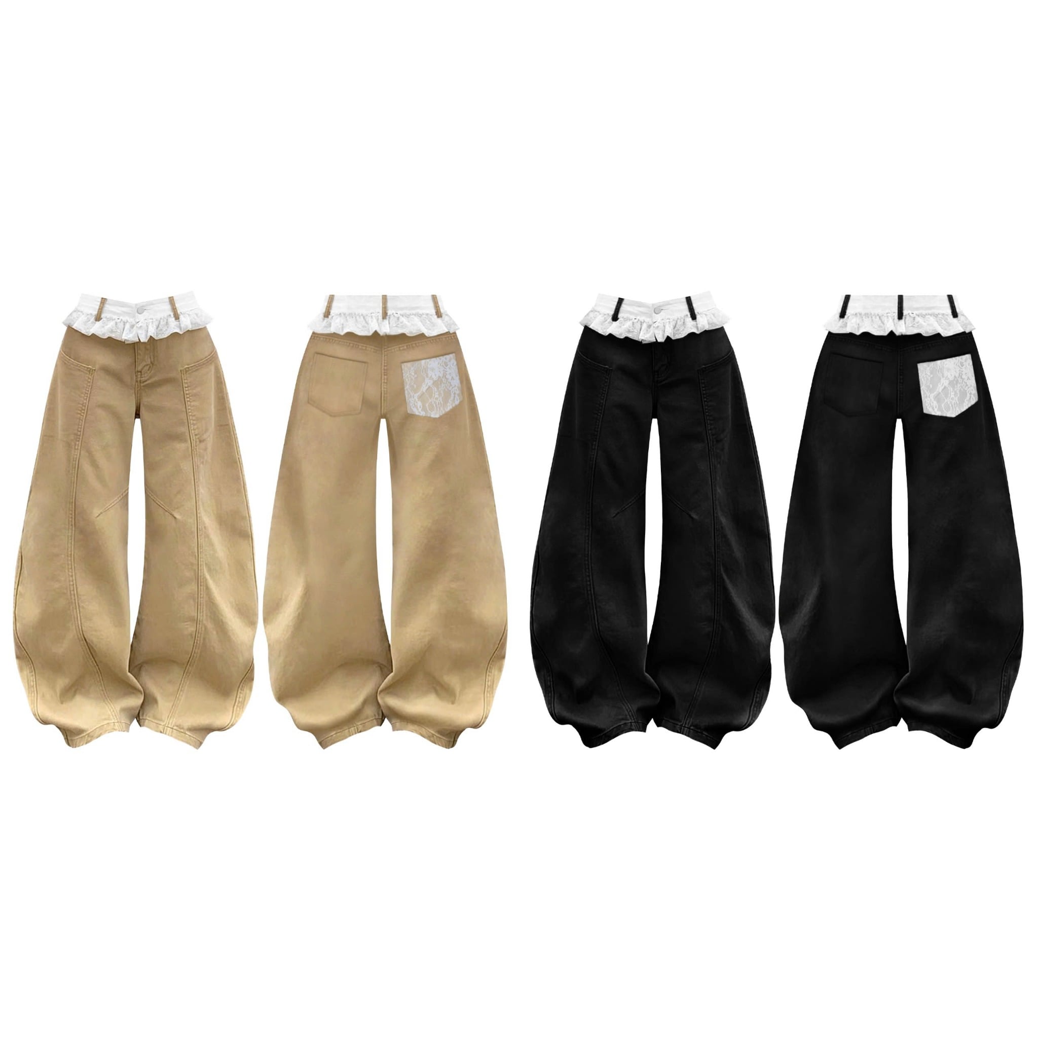  Quần kaki ống rộng phối ren SOOLY - KILLSYSTEM 