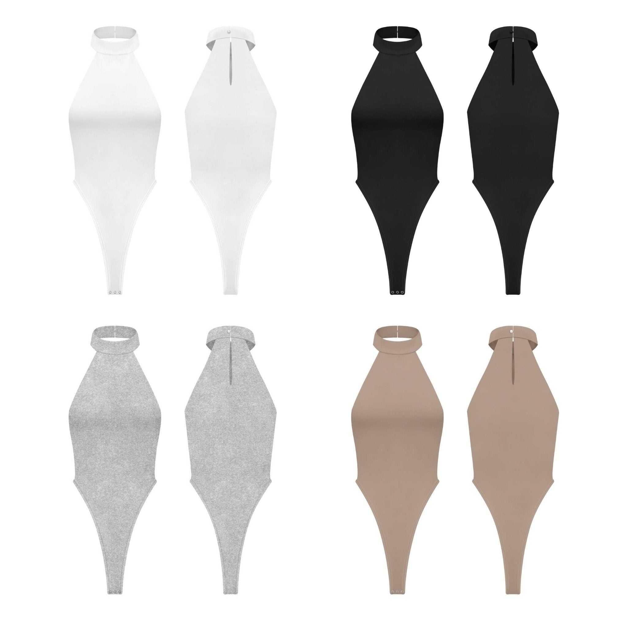  Áo jumpsuit trơn cổ yếm ôm body tôn dáng IRINA 