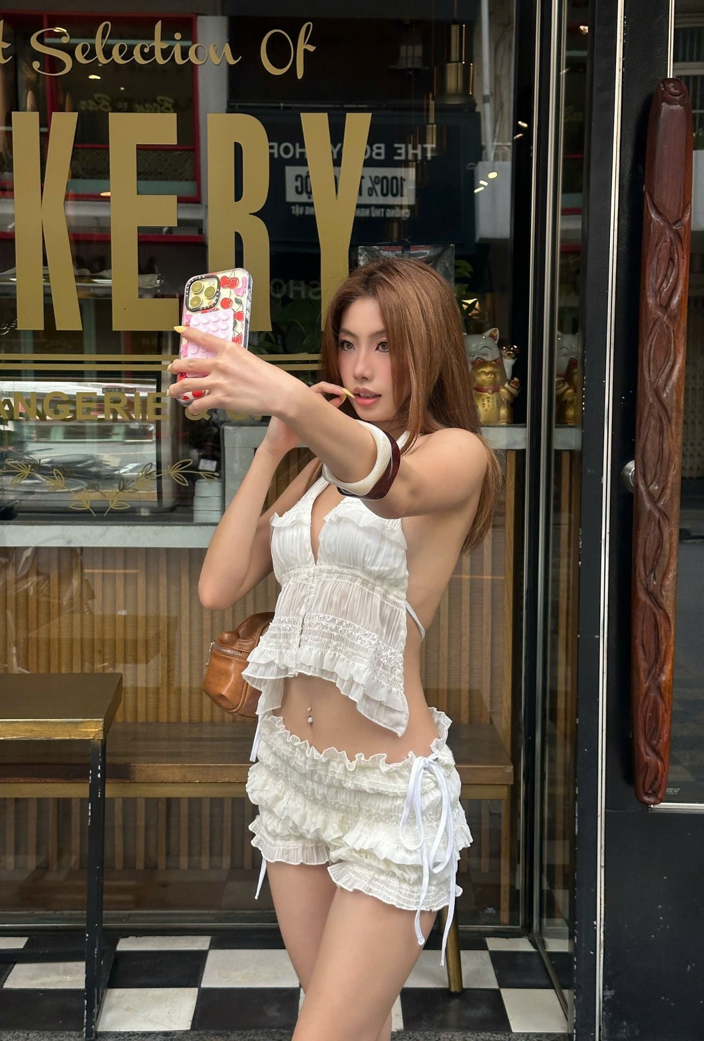  Áo cổ yếm hở lưng voan nhúng GLOWNY - KILL SYSTEM 