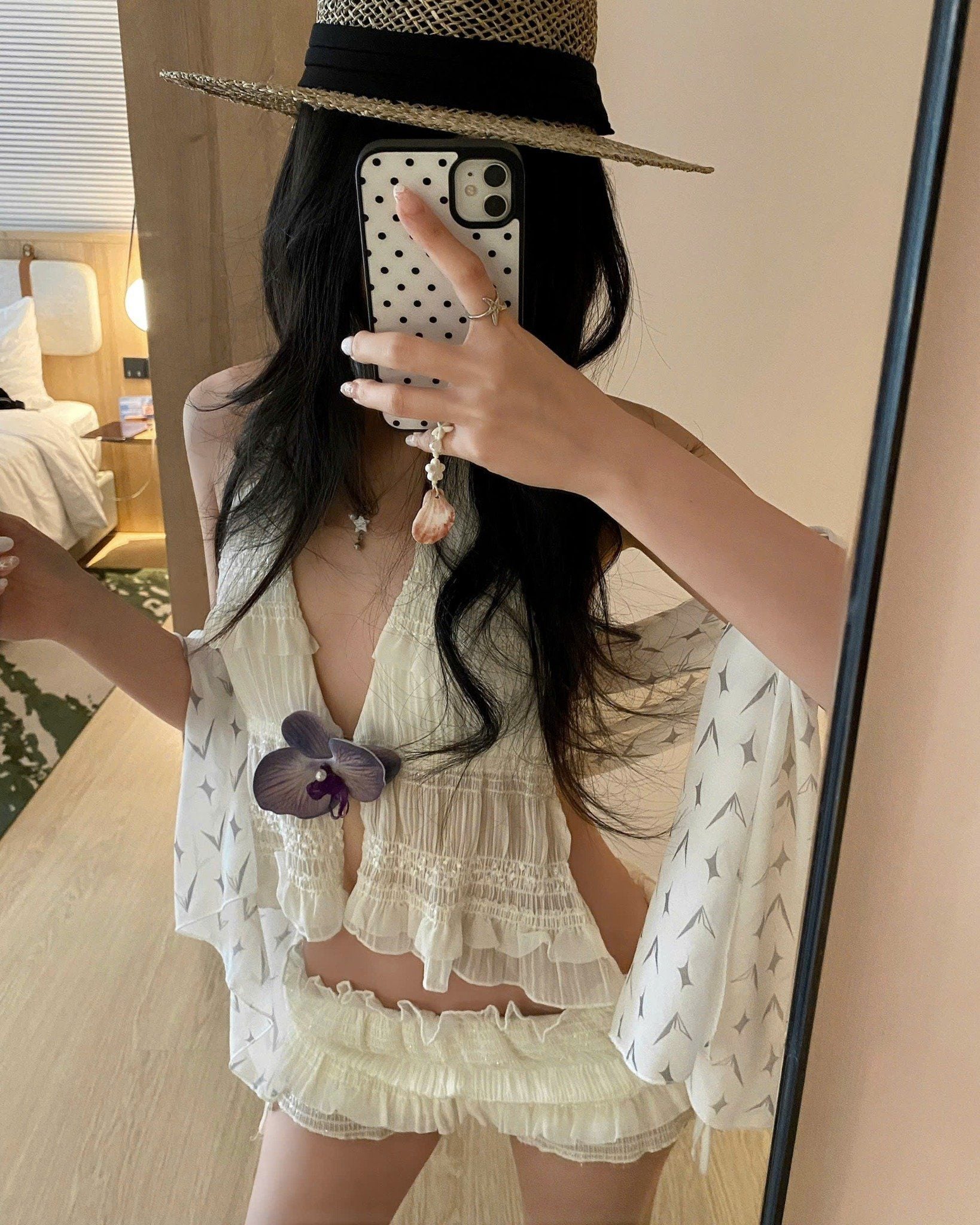  Áo cổ yếm hở lưng voan nhúng GLOWNY - KILL SYSTEM 