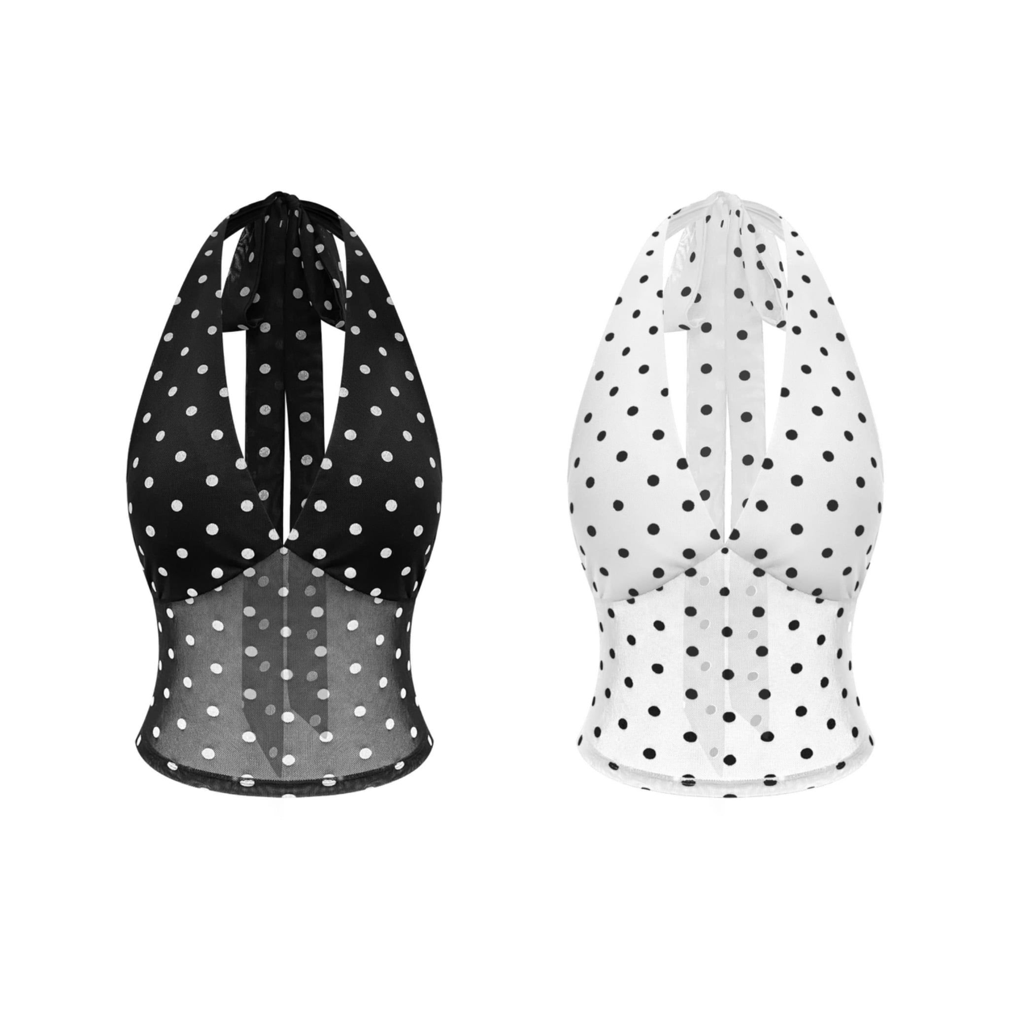  Áo yếm chấm bi hở lưng cột nơ tôn dáng JAYNE - KILLSYSTEM 