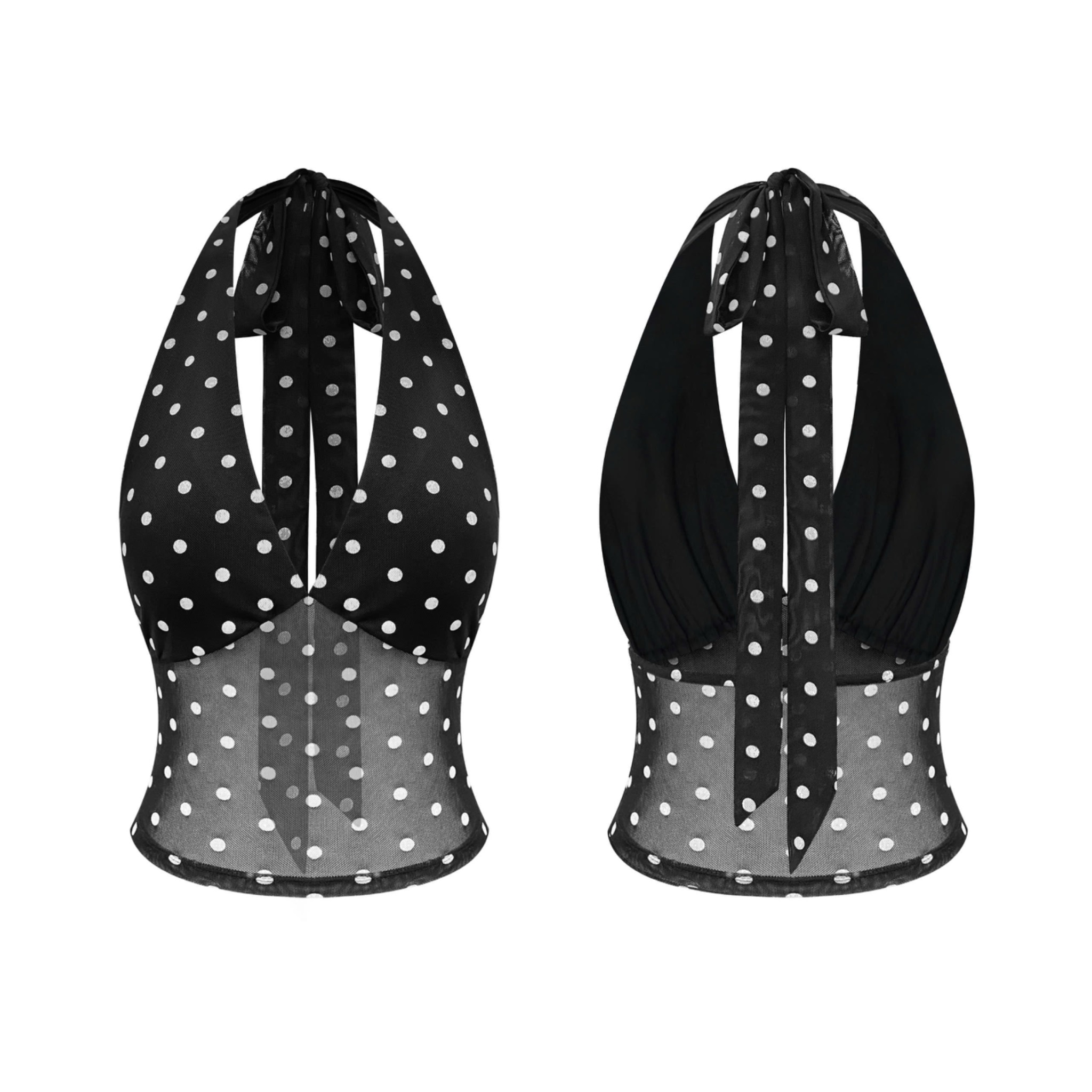  Áo yếm chấm bi hở lưng cột nơ tôn dáng JAYNE - KILLSYSTEM 