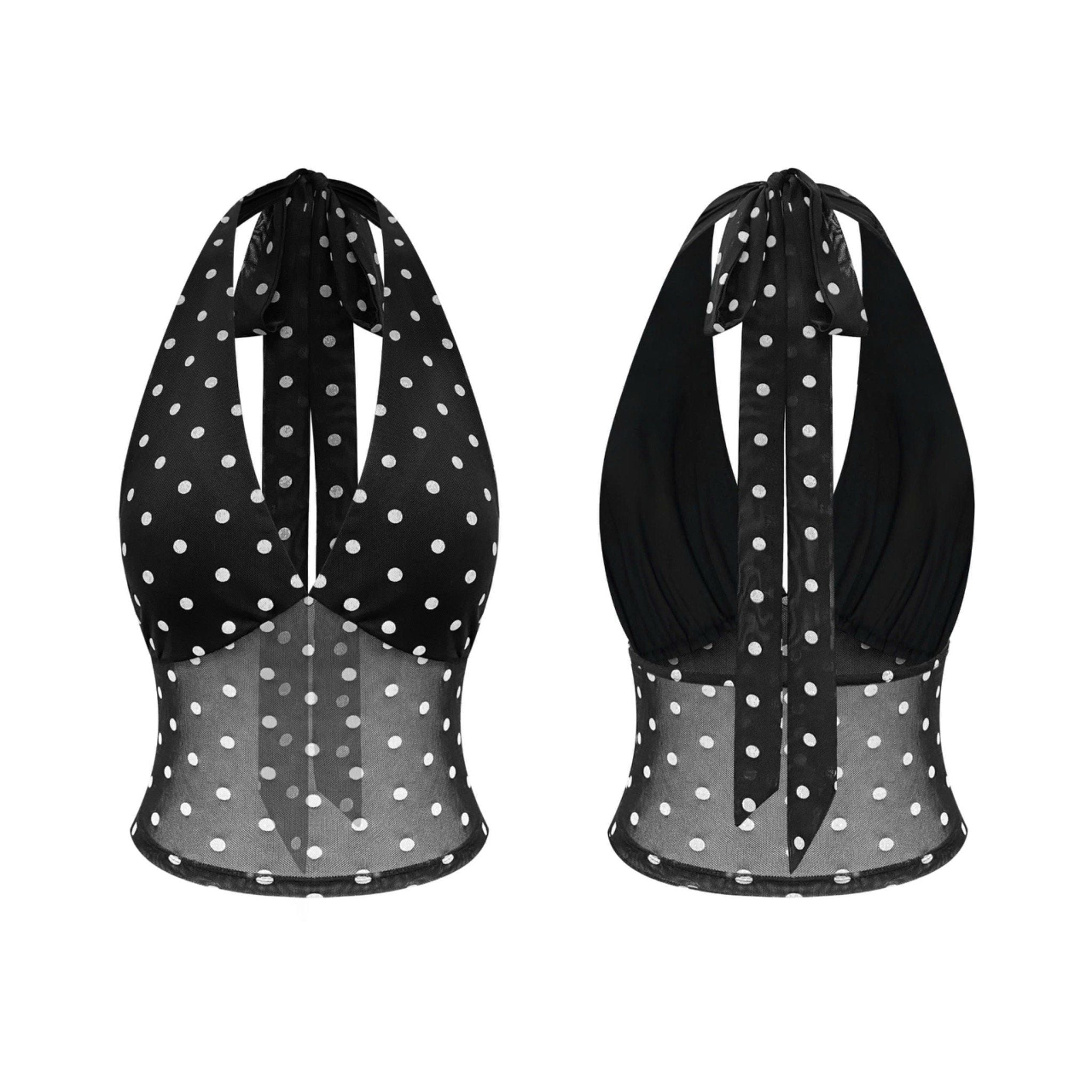  Áo yếm chấm bi hở lưng cột nơ tôn dáng JAYNE - KILLSYSTEM 