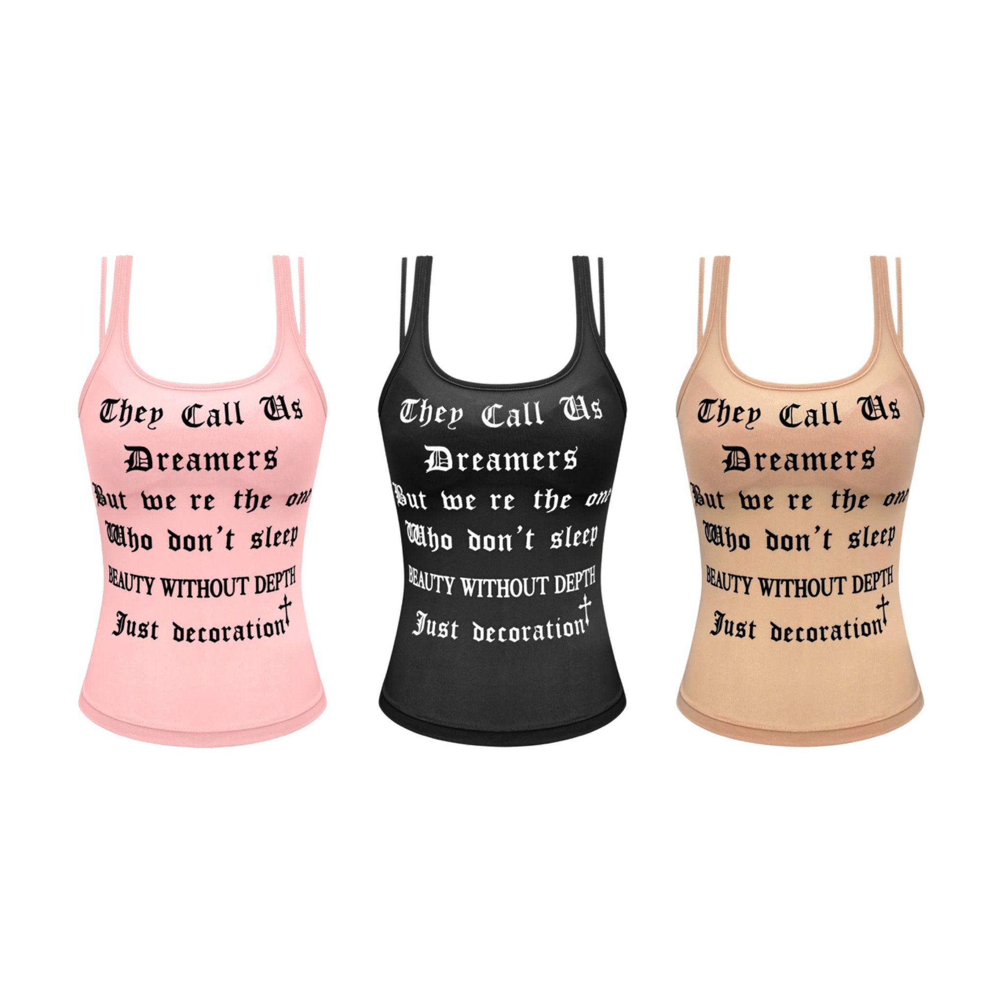  Áo ba lỗ xuyên thấu in chữ sexy tôn dáng DREAMERS - KILLSYSTEM 