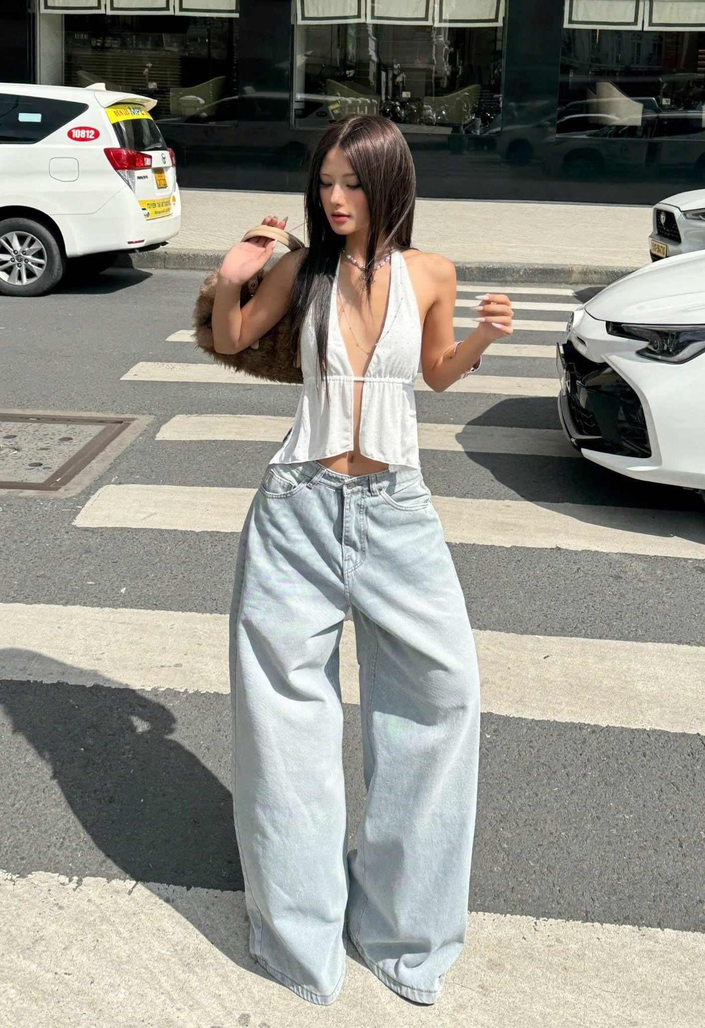  Áo yếm cột dây hở lưng tôn dáng đính đá JULIA - KILL SYSTEM 