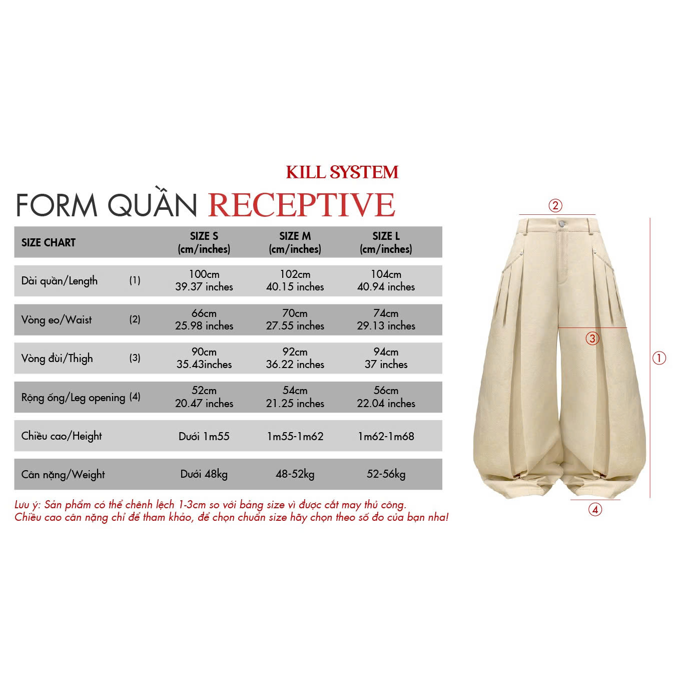  Quần kaki dài ống rộng RECEPTIVE - KILLSYSTEM 