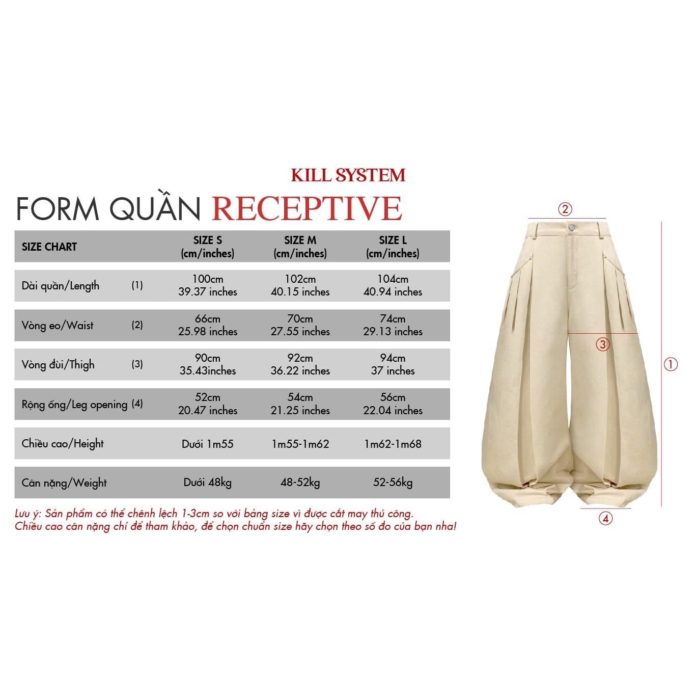  Quần kaki dài ống rộng RECEPTIVE - KILLSYSTEM 