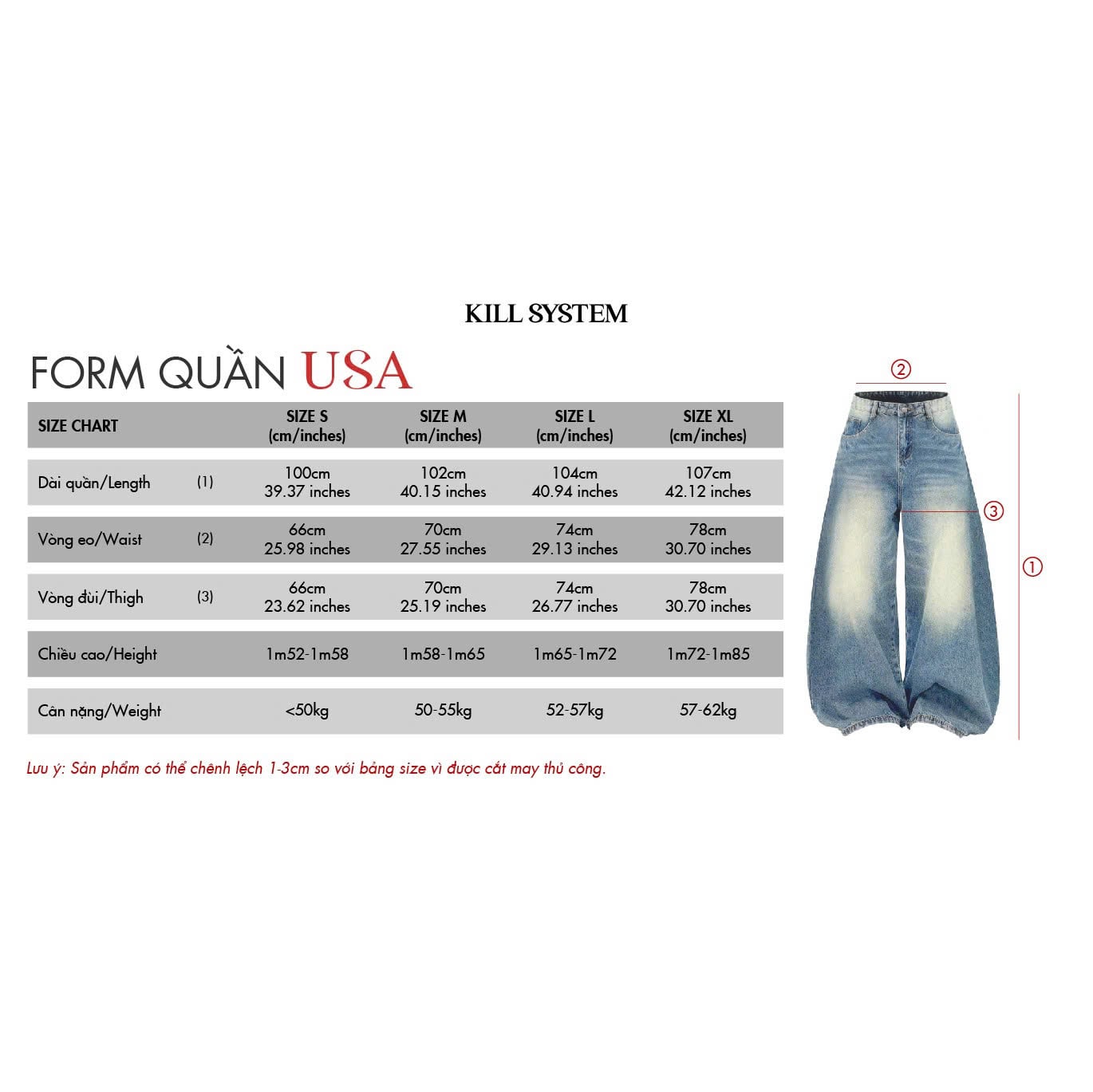  Quần jeans thêu cờ Mỹ ống rộng USA - KILLSYSTEM 