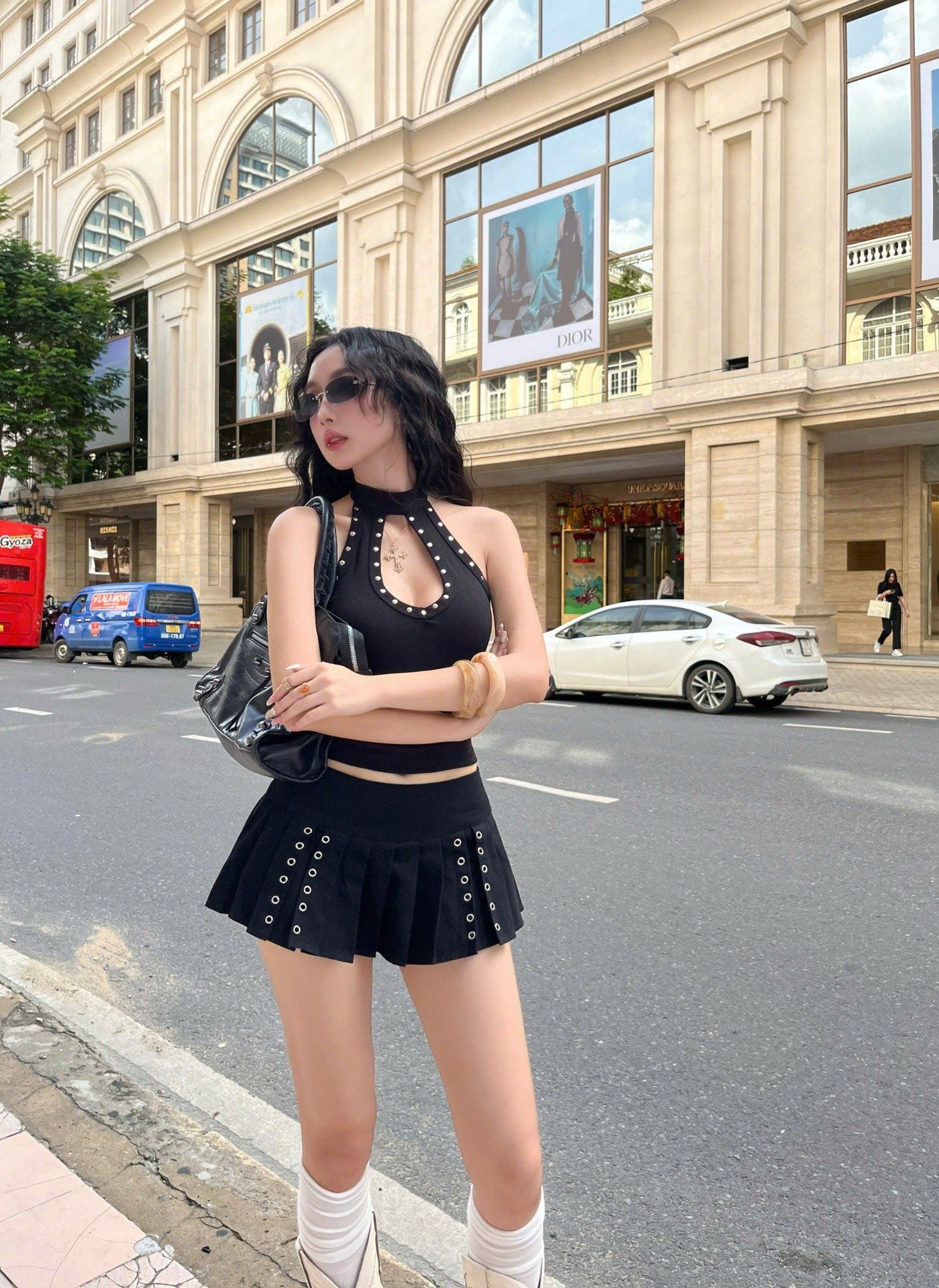  Chân váy xếp ly mắt cáo kèm quần bảo hộ SOOYUNN - KILLSYSTEM 