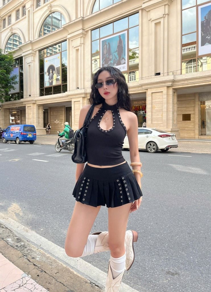  Chân váy xếp ly mắt cáo kèm quần bảo hộ SOOYUNN - KILLSYSTEM 