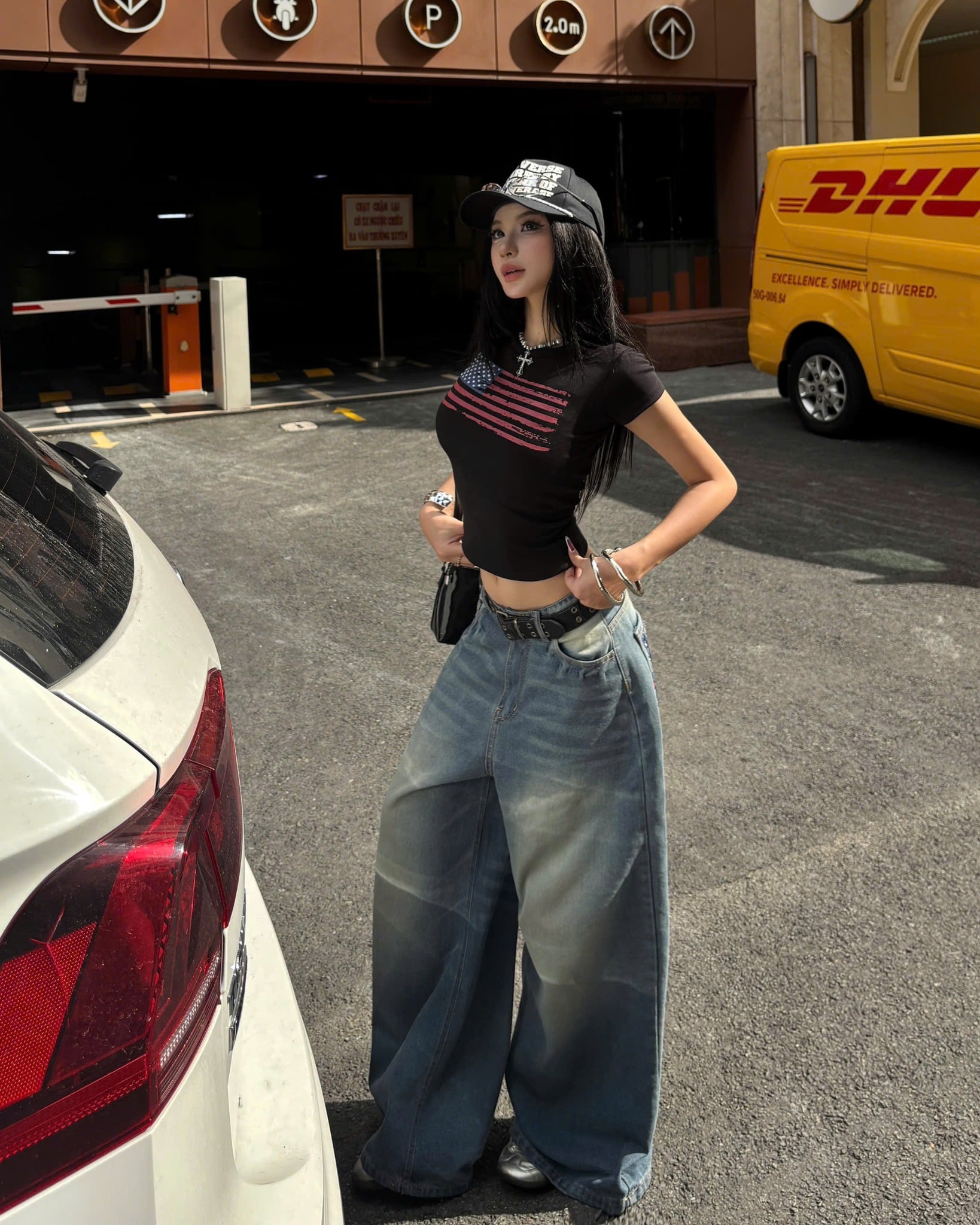  Quần jeans thêu cờ Mỹ ống rộng USA - KILLSYSTEM 