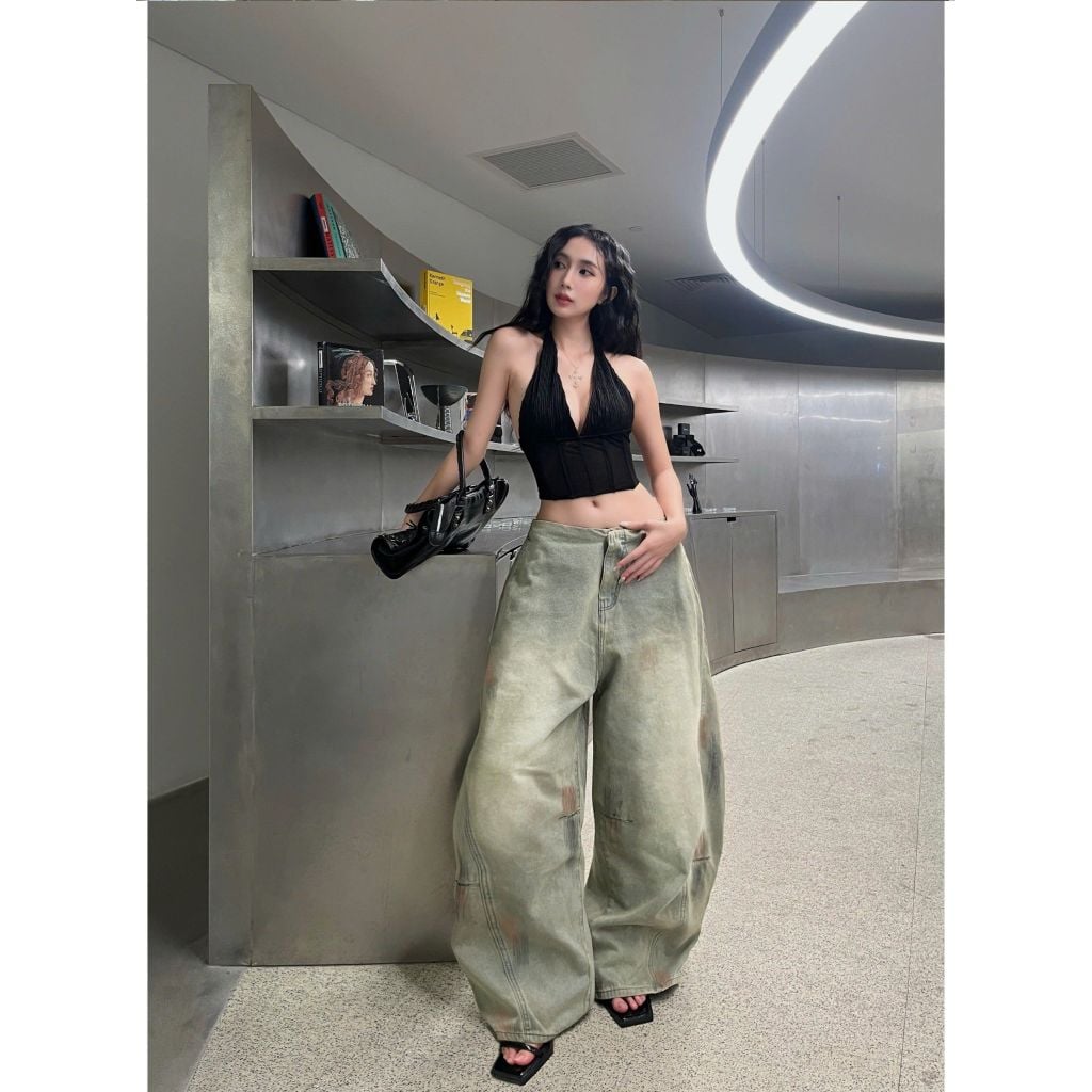  Quần jeans cạp trễ không lưng CHANGI - KILLSYSTEM 