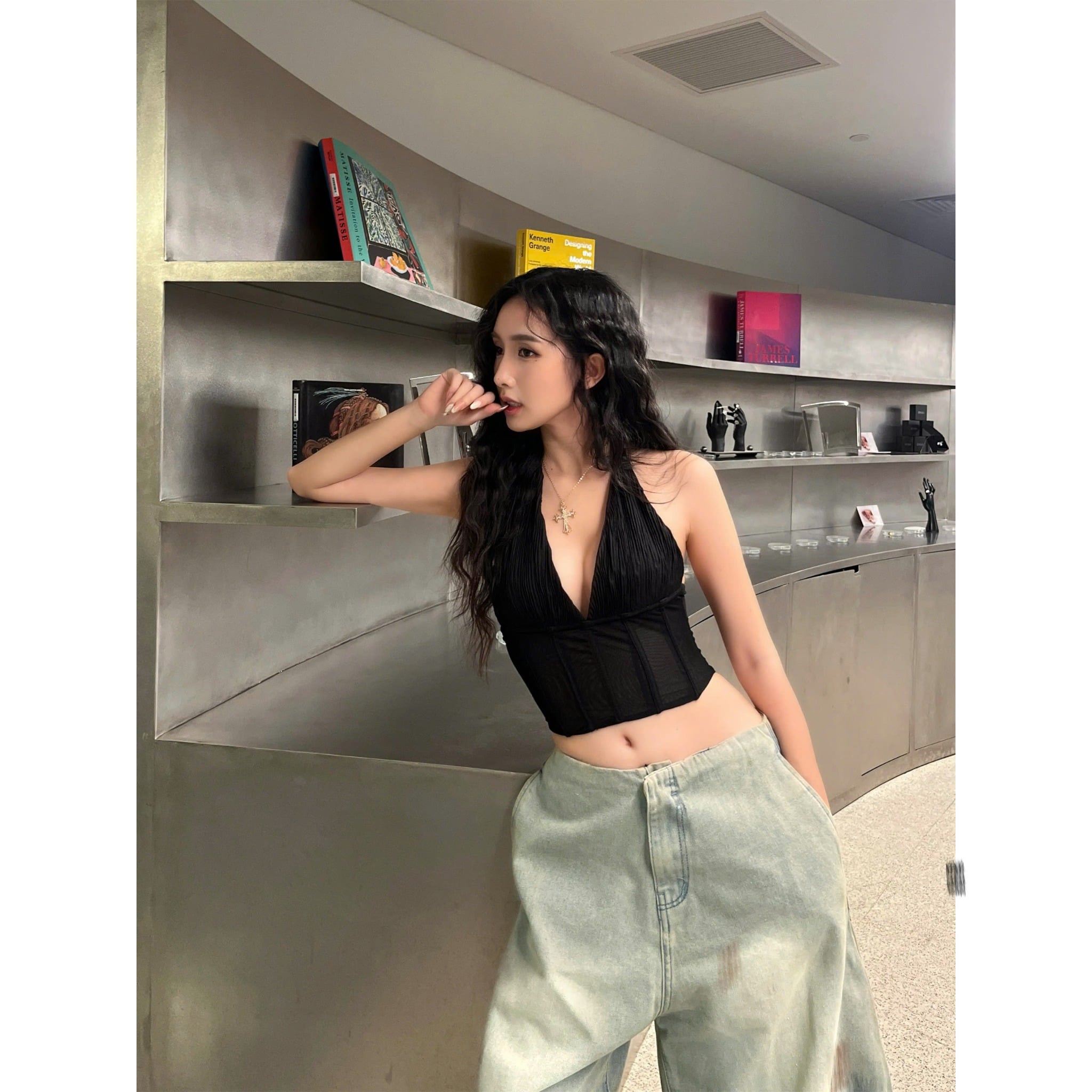  Quần jeans cạp trễ không lưng CHANGI - KILLSYSTEM 