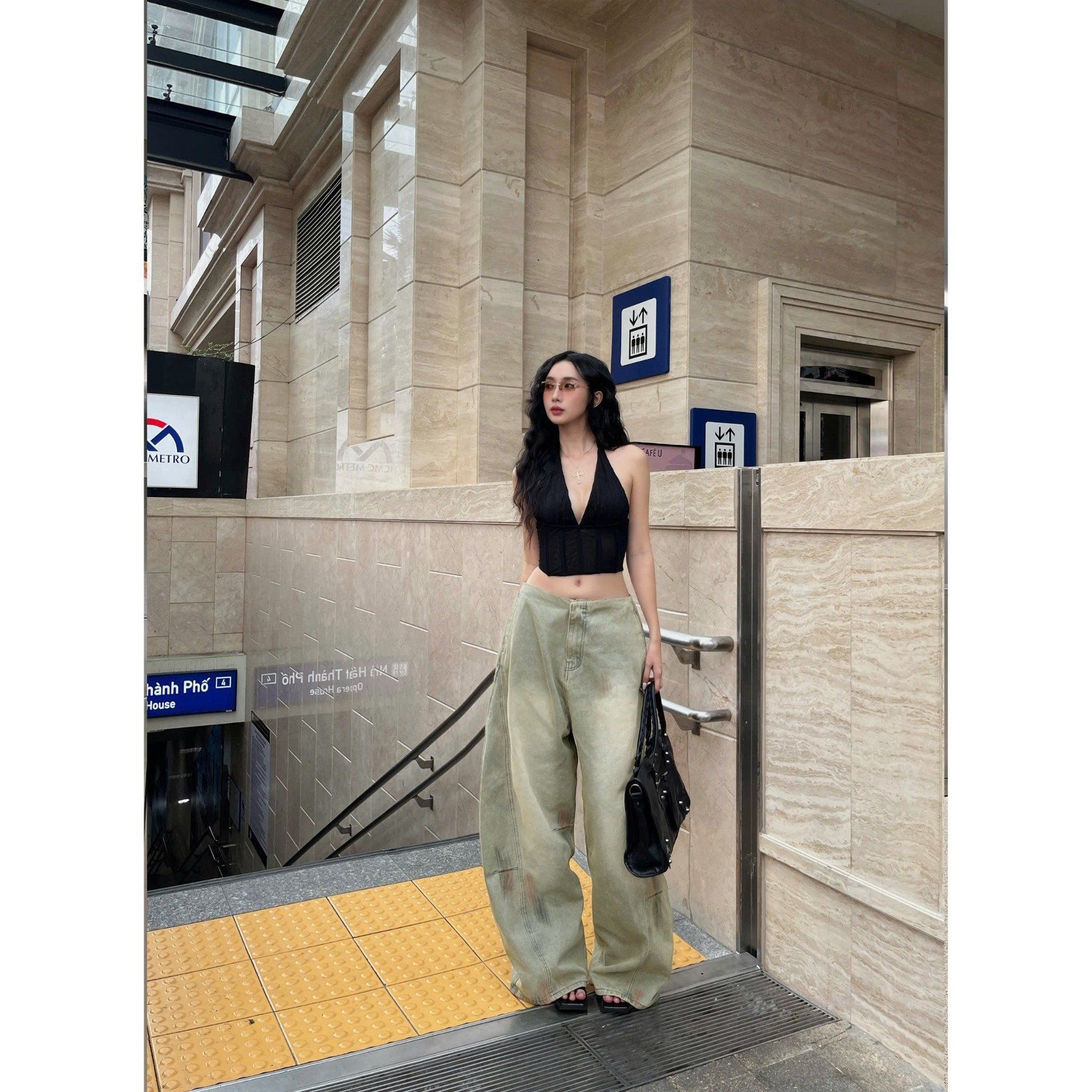  Quần jeans cạp trễ không lưng CHANGI - KILLSYSTEM 