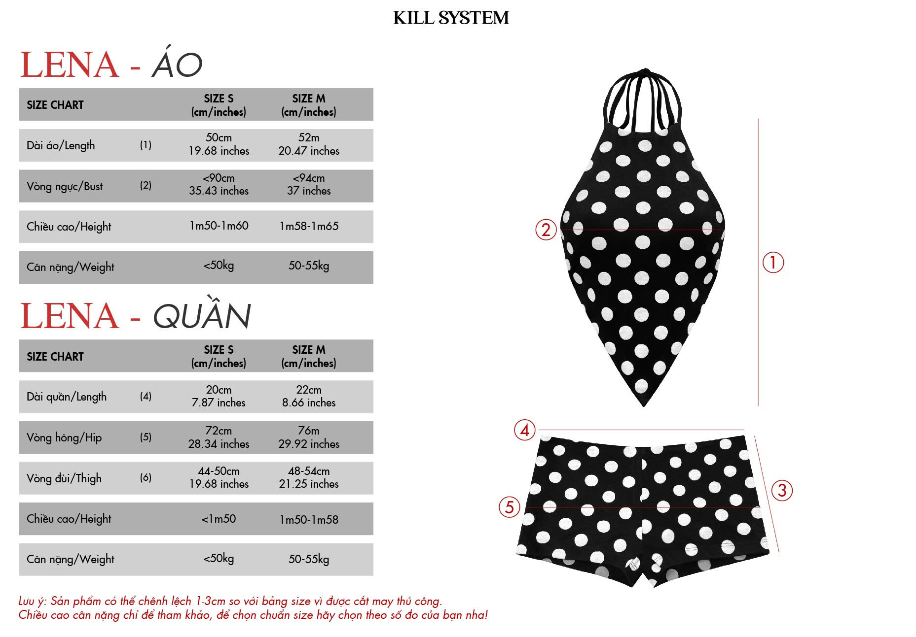  Áo yếm chấm bi tôn dáng LENA - KILLSYSTEM 