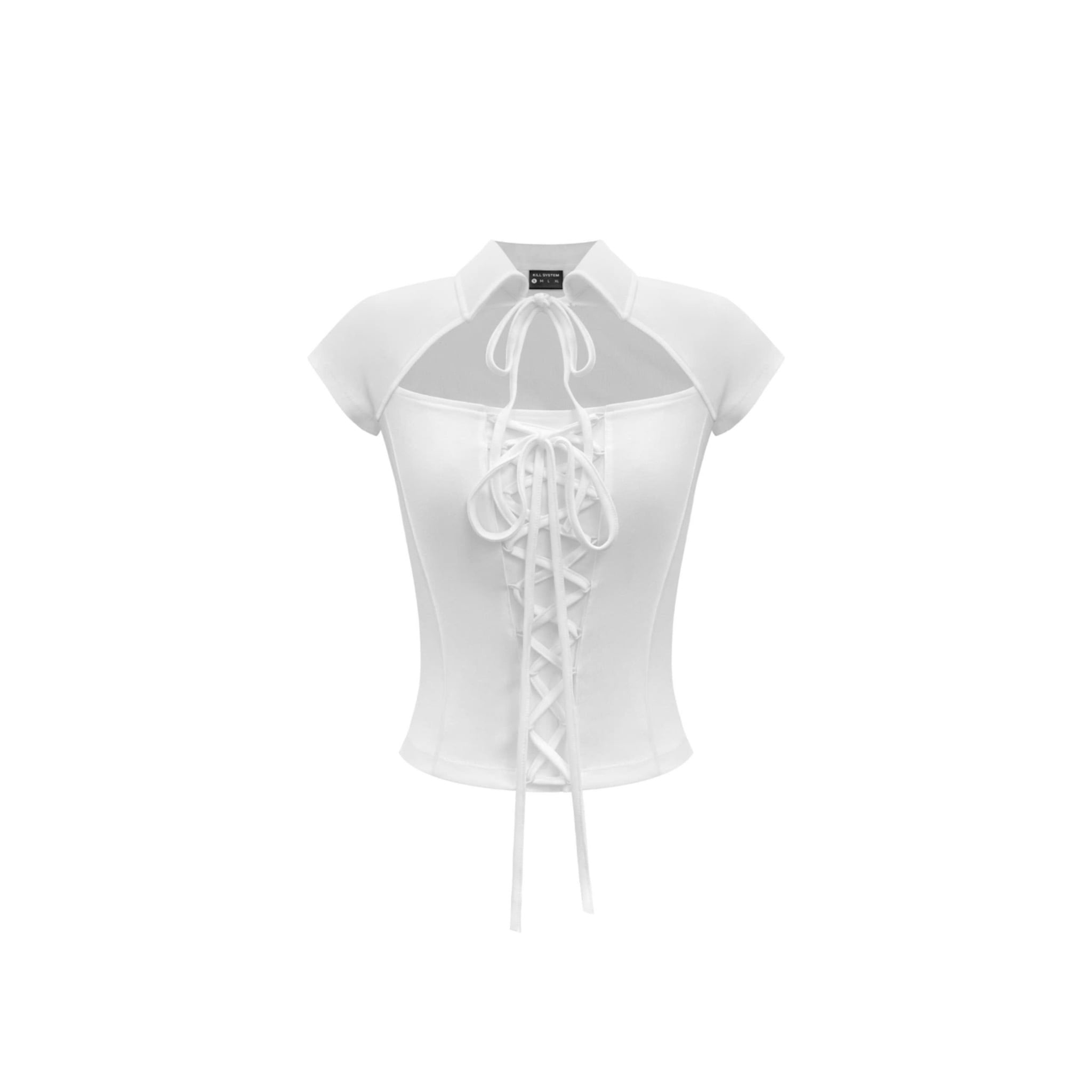  Áo kiểu khoét ngực thắt nơ ôm body tôn dáng KATSEYE - KILLSYSTEM 