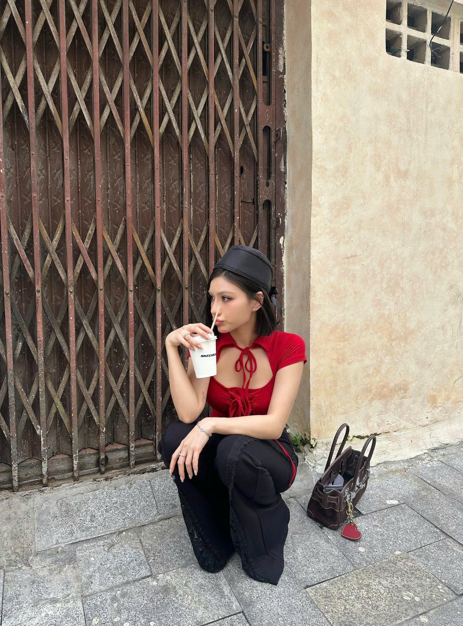  Quần ống loe dài cạp trễ phối ren tôn dáng SALDO - KILLSYSTEM 