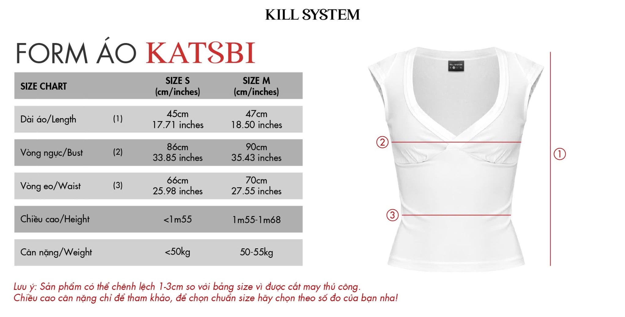  Áo thun cổ tim ôm body tôn dáng KATSBI - KILL SYSTEM 