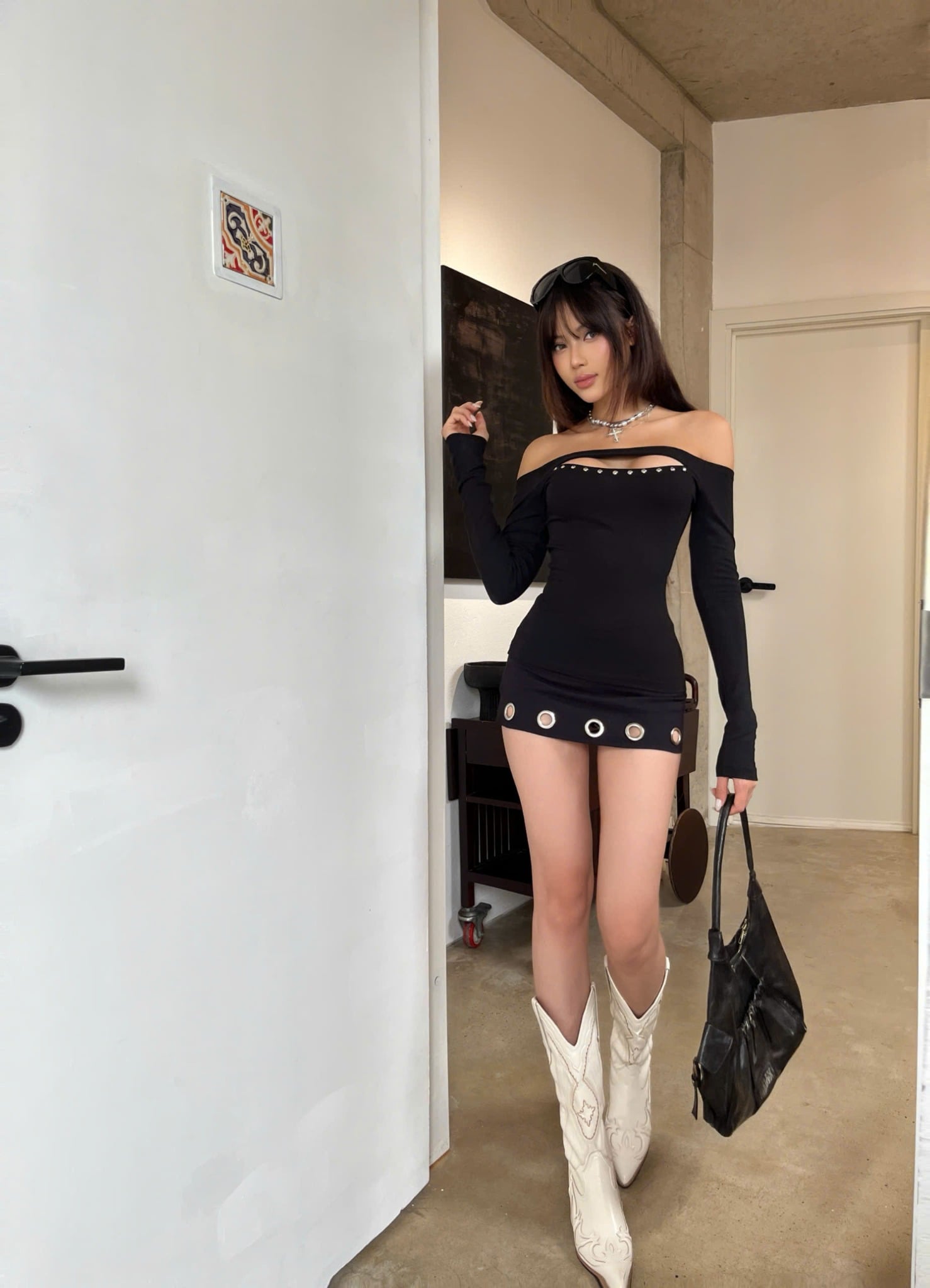  Áo thun tay dài bẹt vai khoét ngực ZUES - KILL SYSTEM 