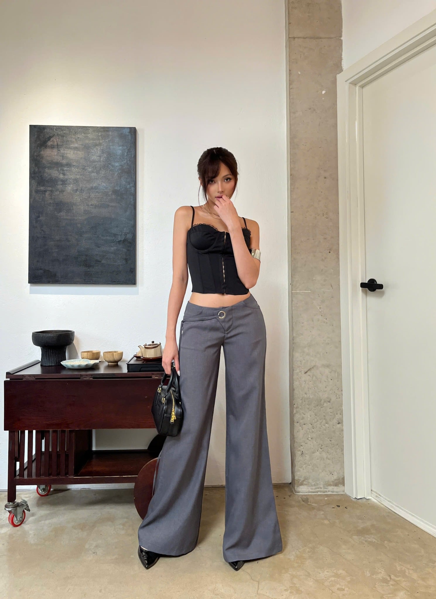  Quần ống loe dài cạp trễ tôn dáng JENNER - KILLSYSTEM 