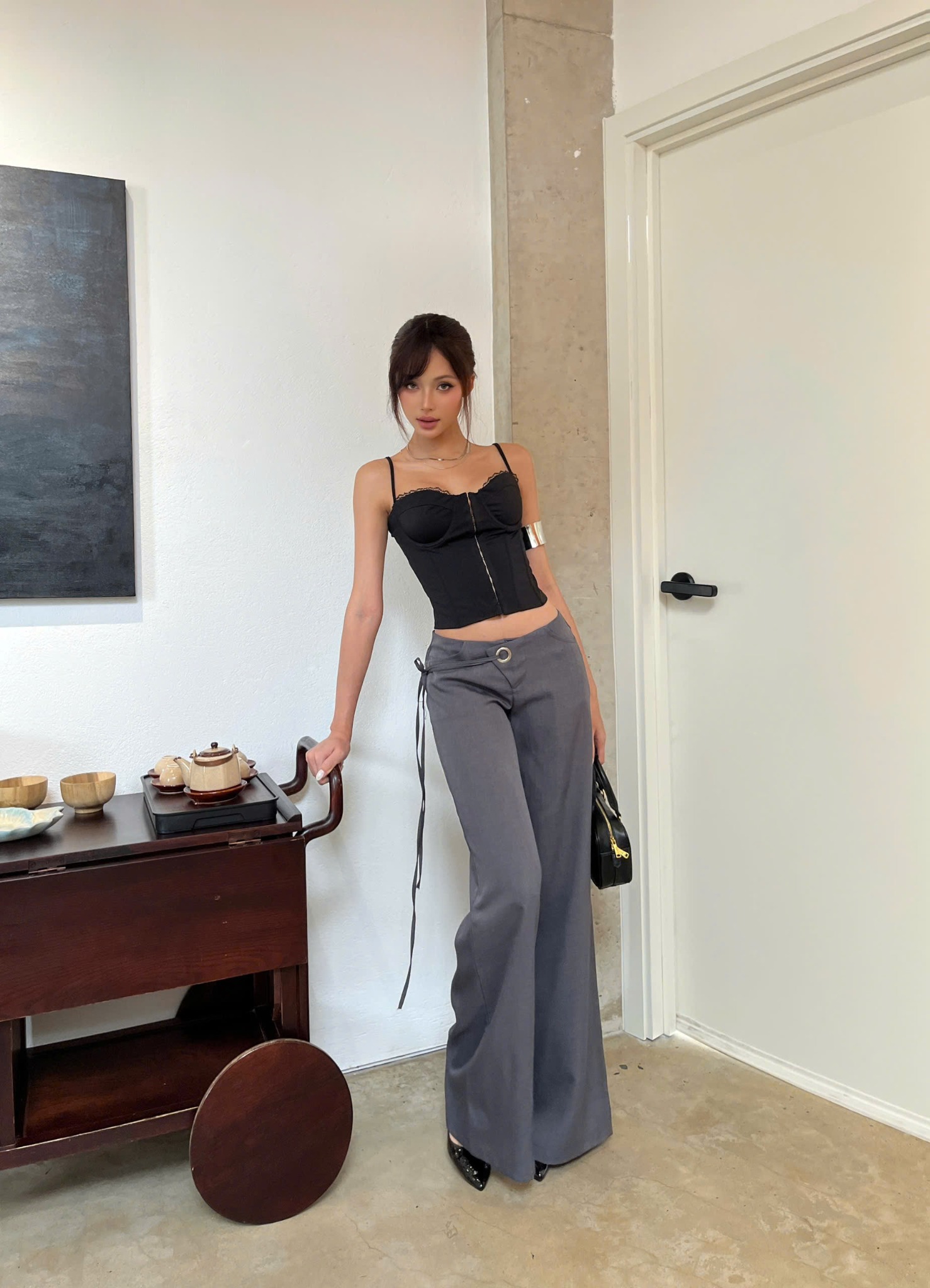  Quần ống loe dài cạp trễ tôn dáng JENNER - KILLSYSTEM 