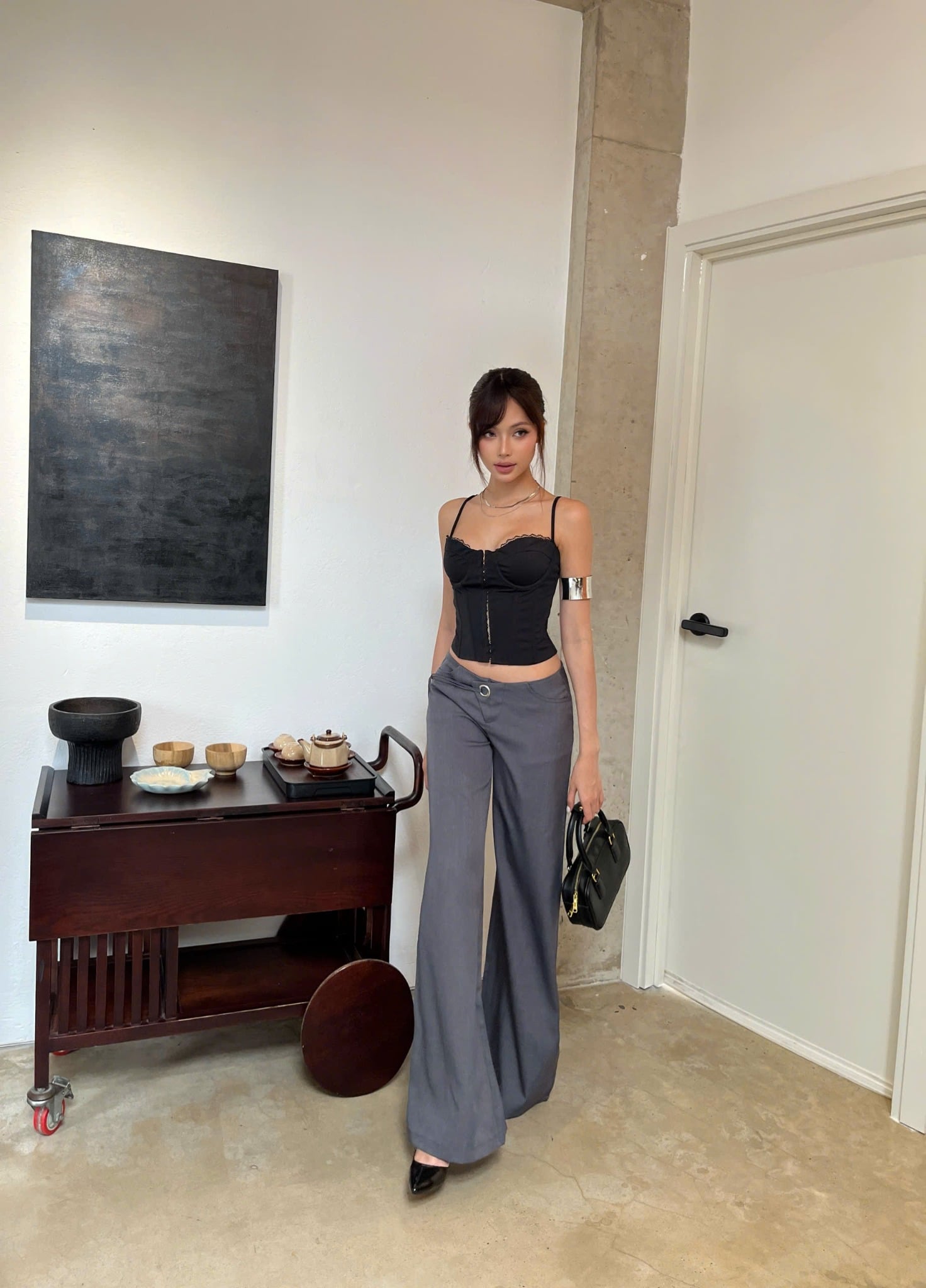  Áo hai dây dáng corset viền ren mắc cài ôm body SAMBI - KILLSYSTEM 