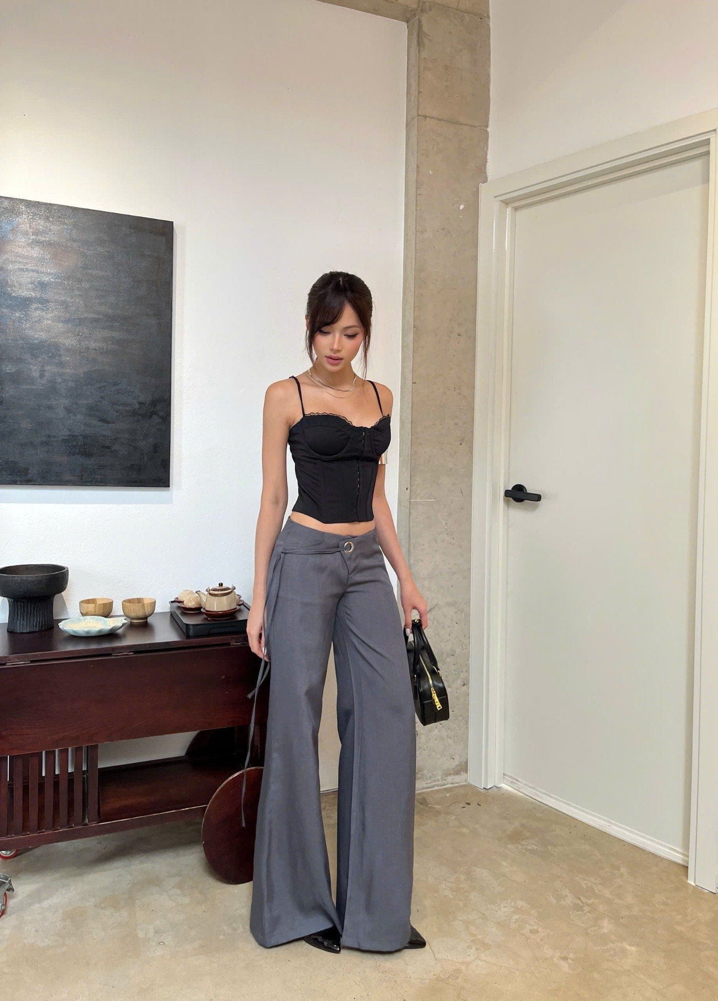  Quần ống loe dài cạp trễ tôn dáng JENNER - KILLSYSTEM 