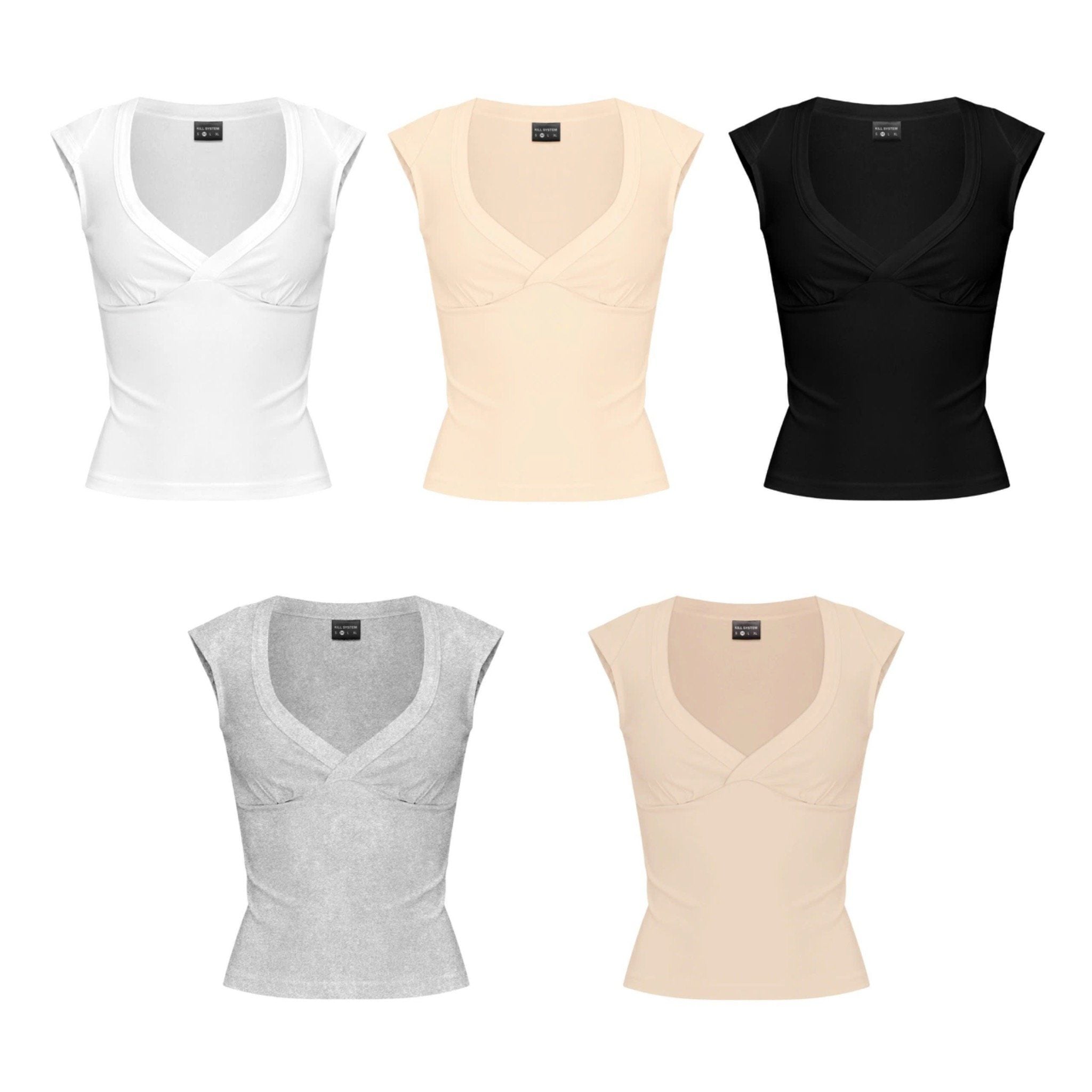  Áo thun cổ tim ôm body tôn dáng KATSBI - KILL SYSTEM 