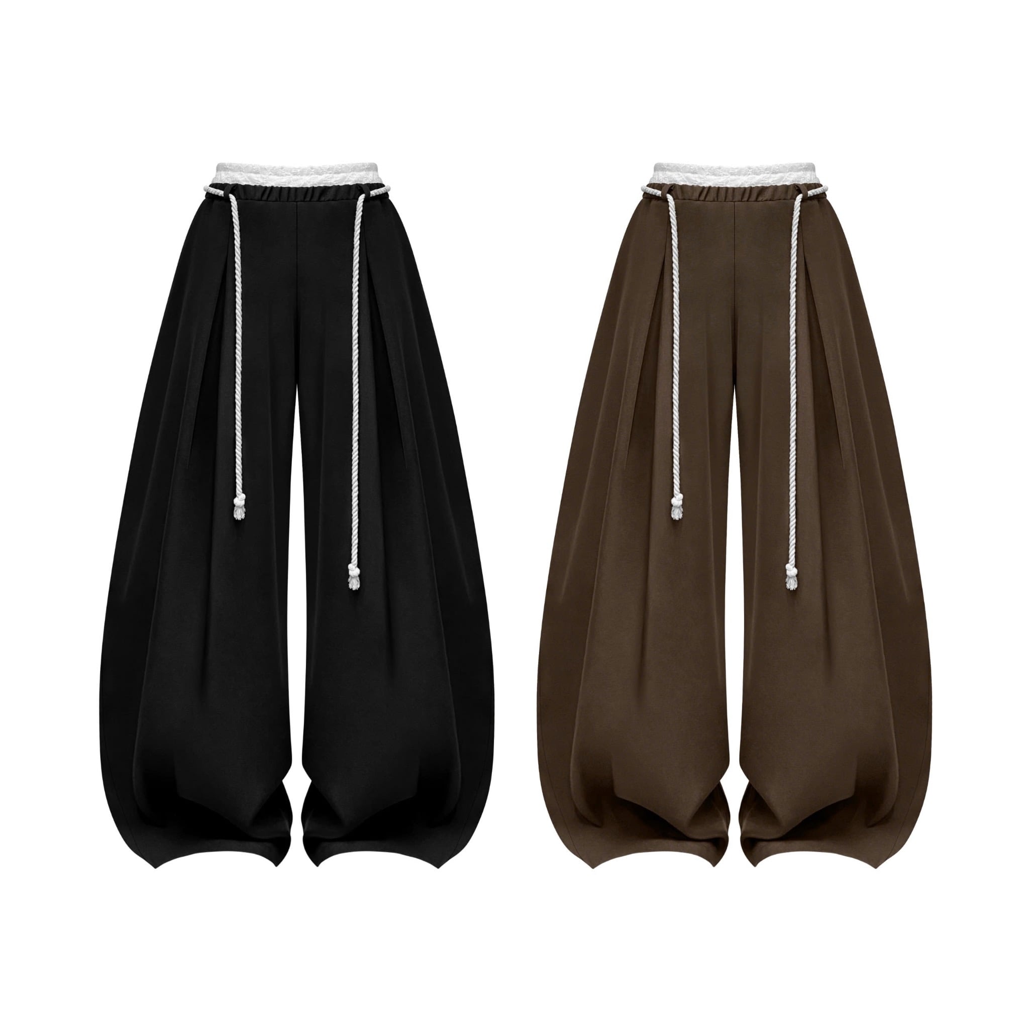  Quần tây ống rộng phối ren kèm dây đeo CABY - KILLSYSTEM 