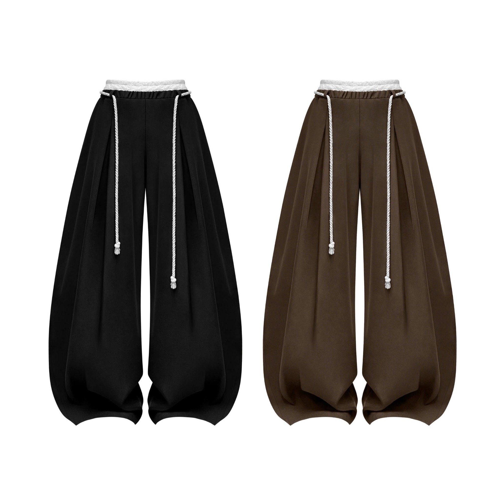  Quần tây ống rộng phối ren kèm dây đeo CABY - KILLSYSTEM 