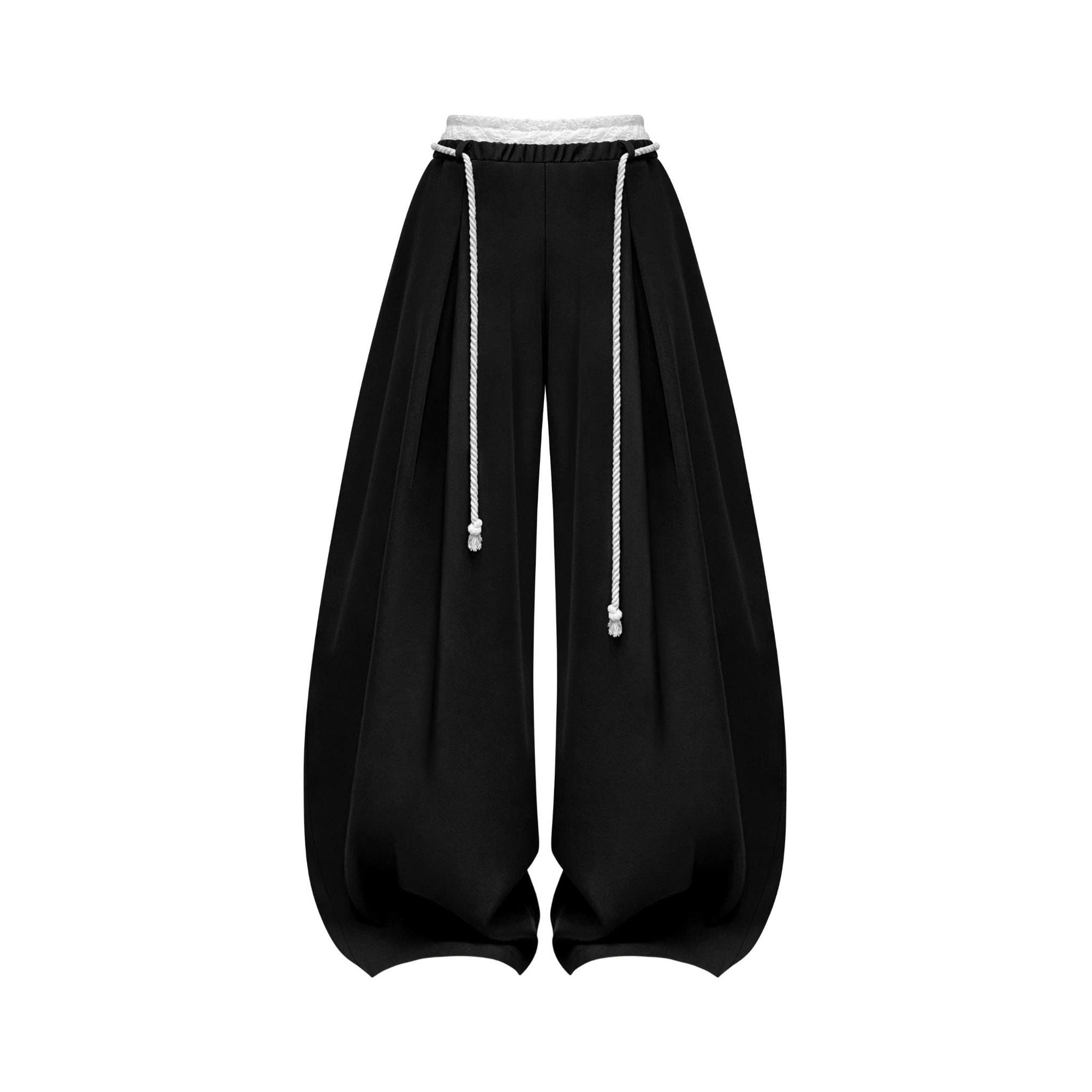  Quần tây ống rộng phối ren kèm dây đeo CABY - KILLSYSTEM 