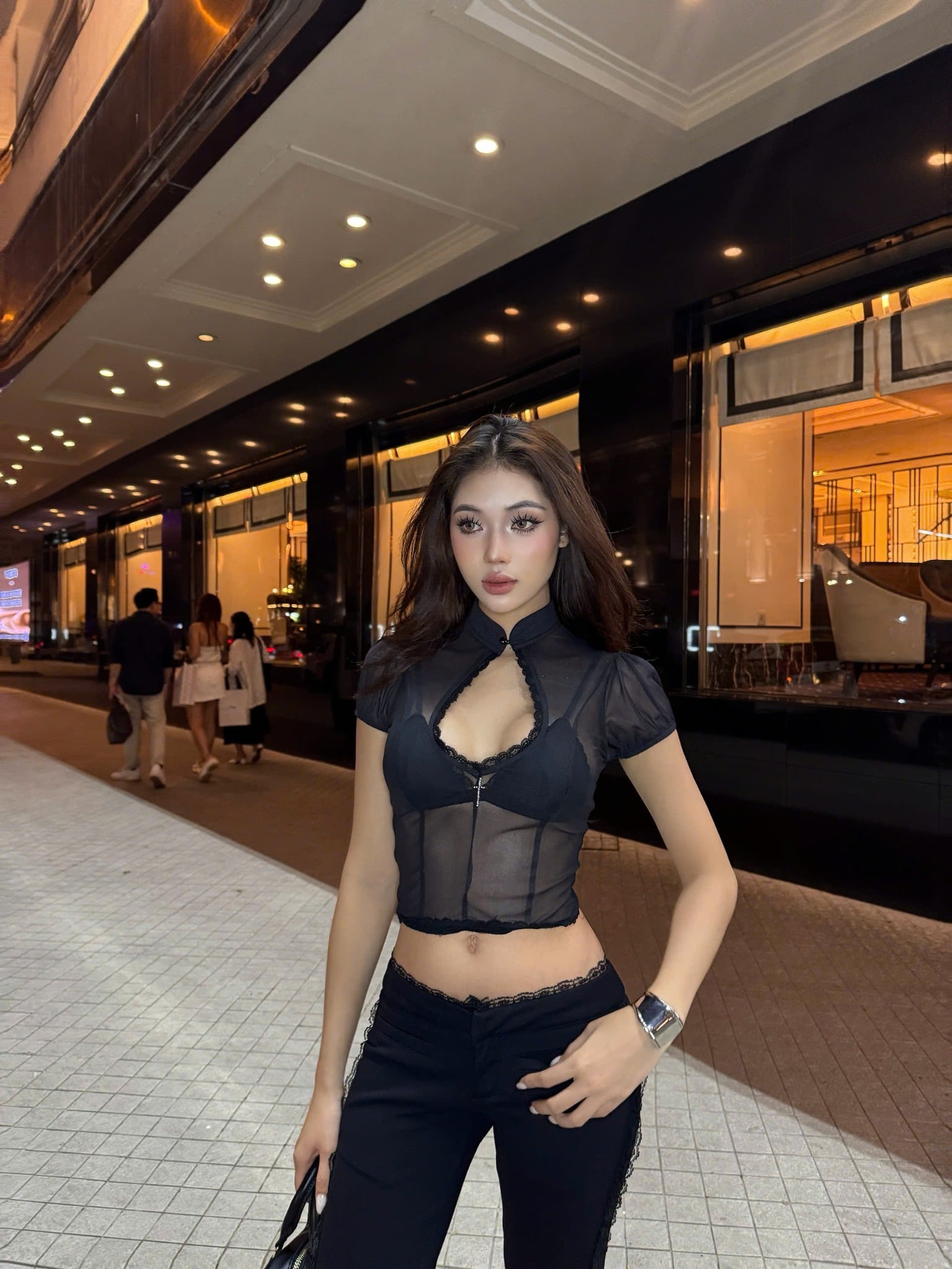  Áo xuyên thấu khoét cổ kèm bra HIBABY - KILLSYSTEM 