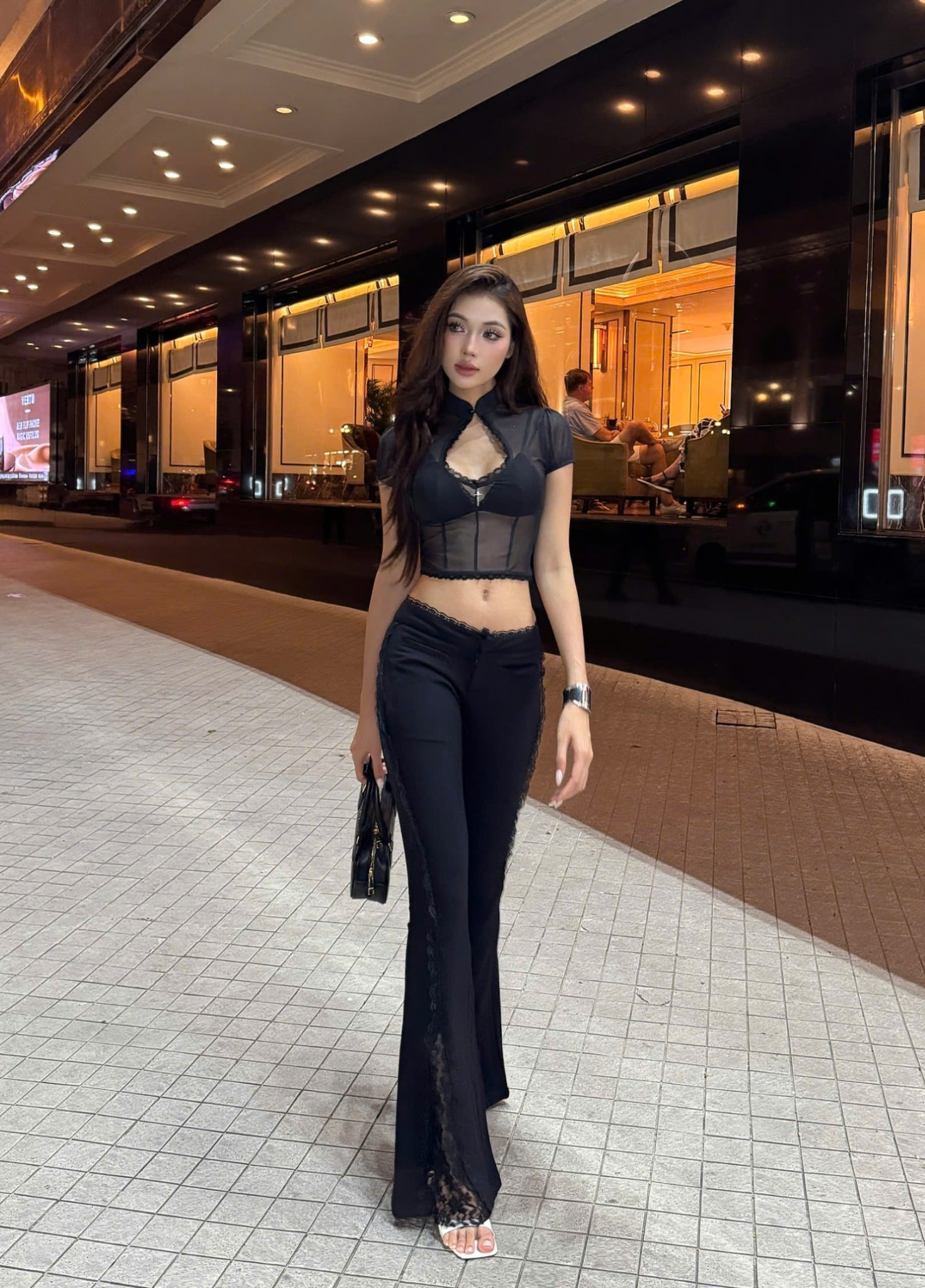  Áo xuyên thấu khoét cổ kèm bra HIBABY - KILLSYSTEM 