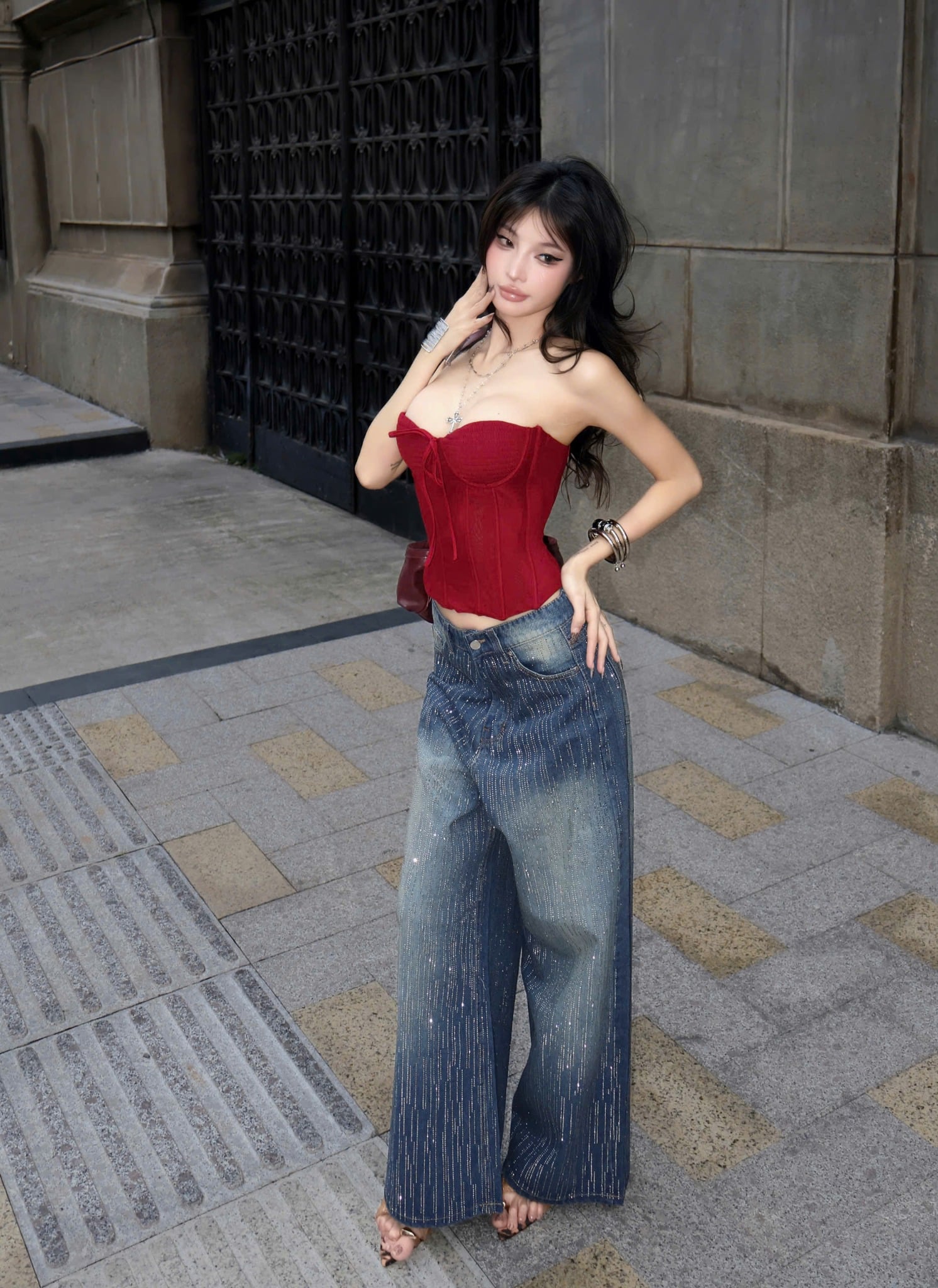  Áo nhún ngực dáng corset xuyên thấu sexy tôn dáng POWER - KILLSYSTEM 