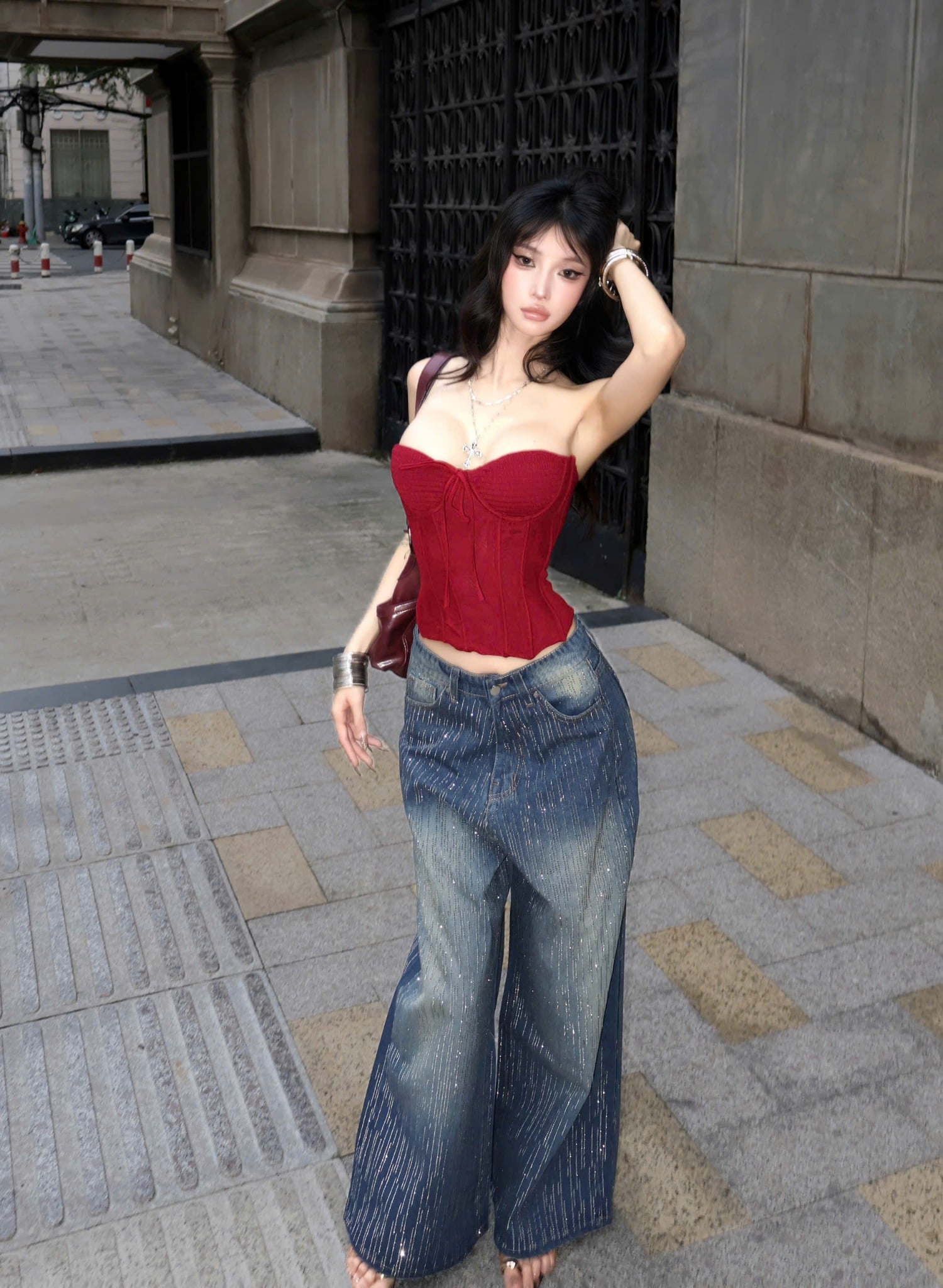  Áo nhún ngực dáng corset xuyên thấu sexy tôn dáng POWER - KILLSYSTEM 