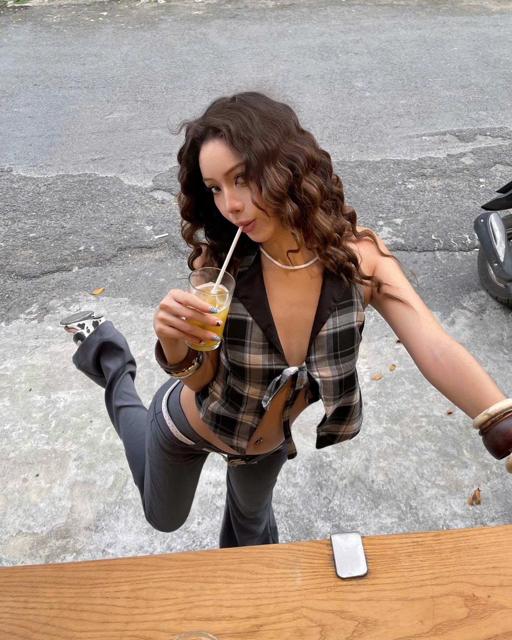  Áo yếm caro cột nơ hở lưng quyến rũ AMELIE - KILLSYSTEM 